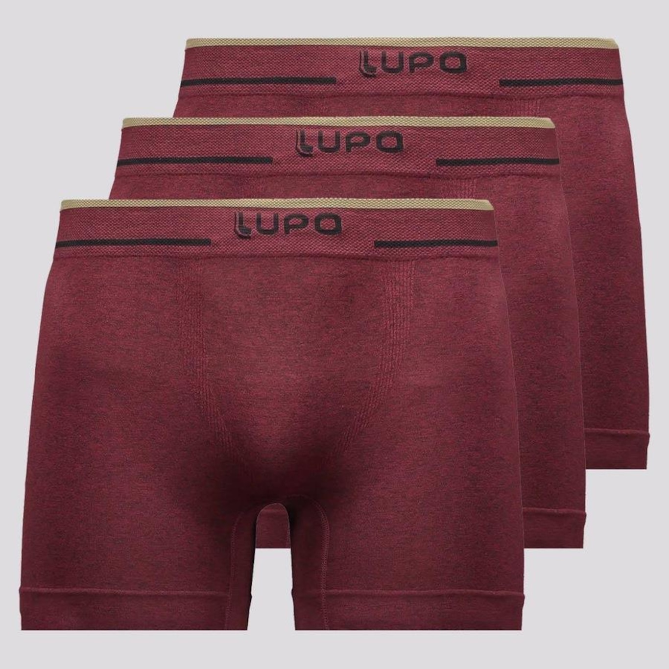 Kit Cueca Boxer Lupo Microfibra sem Costura- 3 Unidades - Masculino - Foto 1