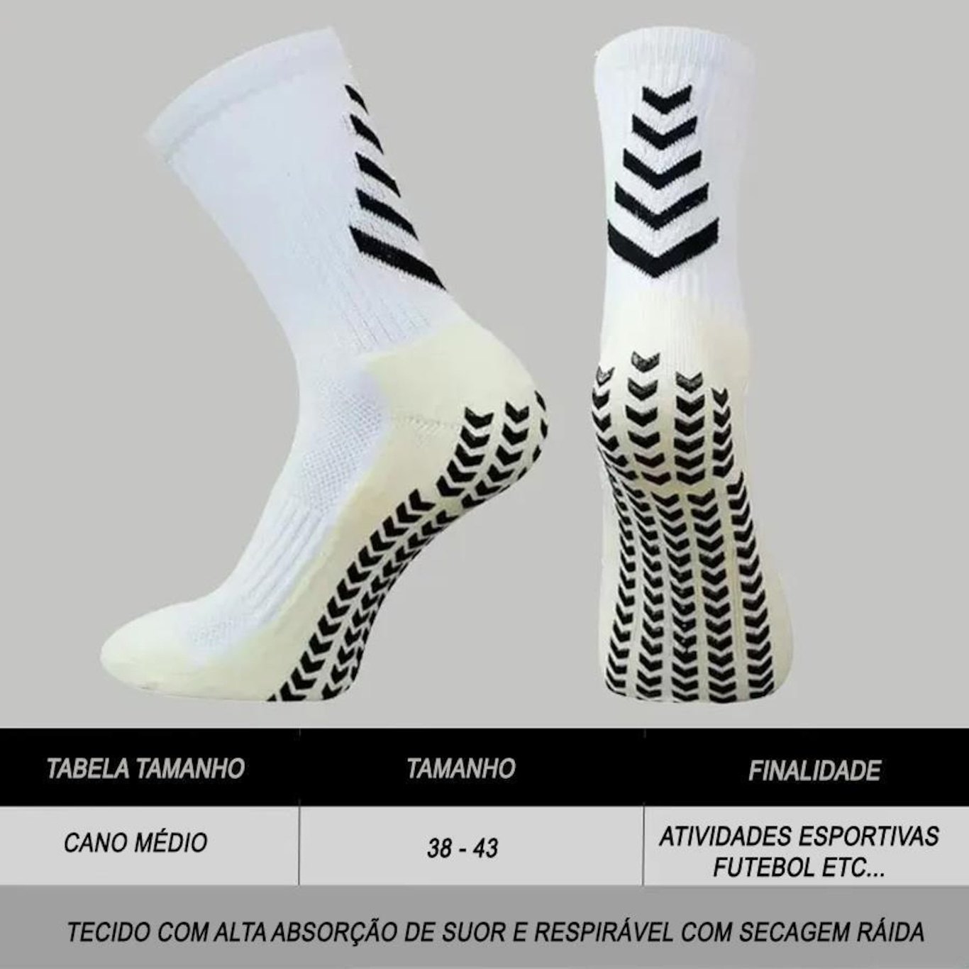 Meia Esportiva Gold Sports Futebol Titan Ii  e  Anti - Derrapante Adulto - Foto 4