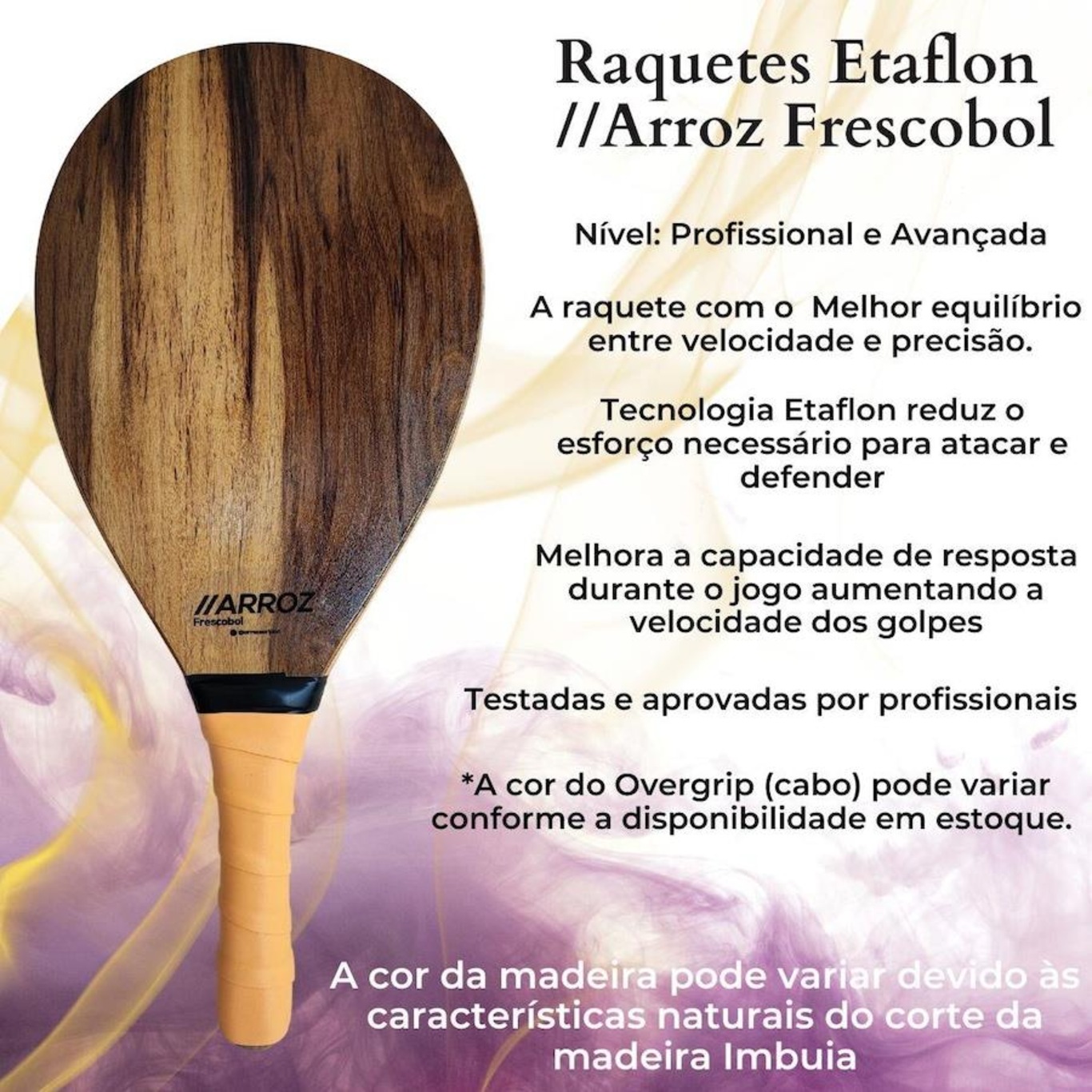 Kit Raquete de Frescobol Arroz Etaflon Round Profissional - Foto 2