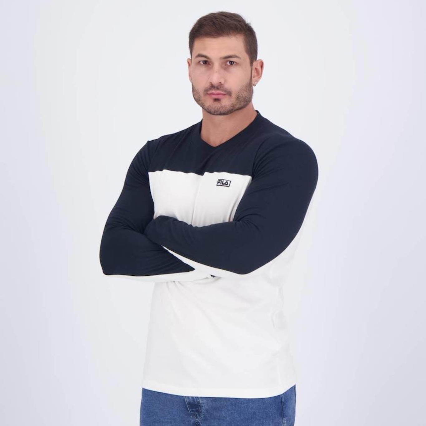 Camiseta Fila Manga Longa Ziper Outdoor - Masculina - Foto 3