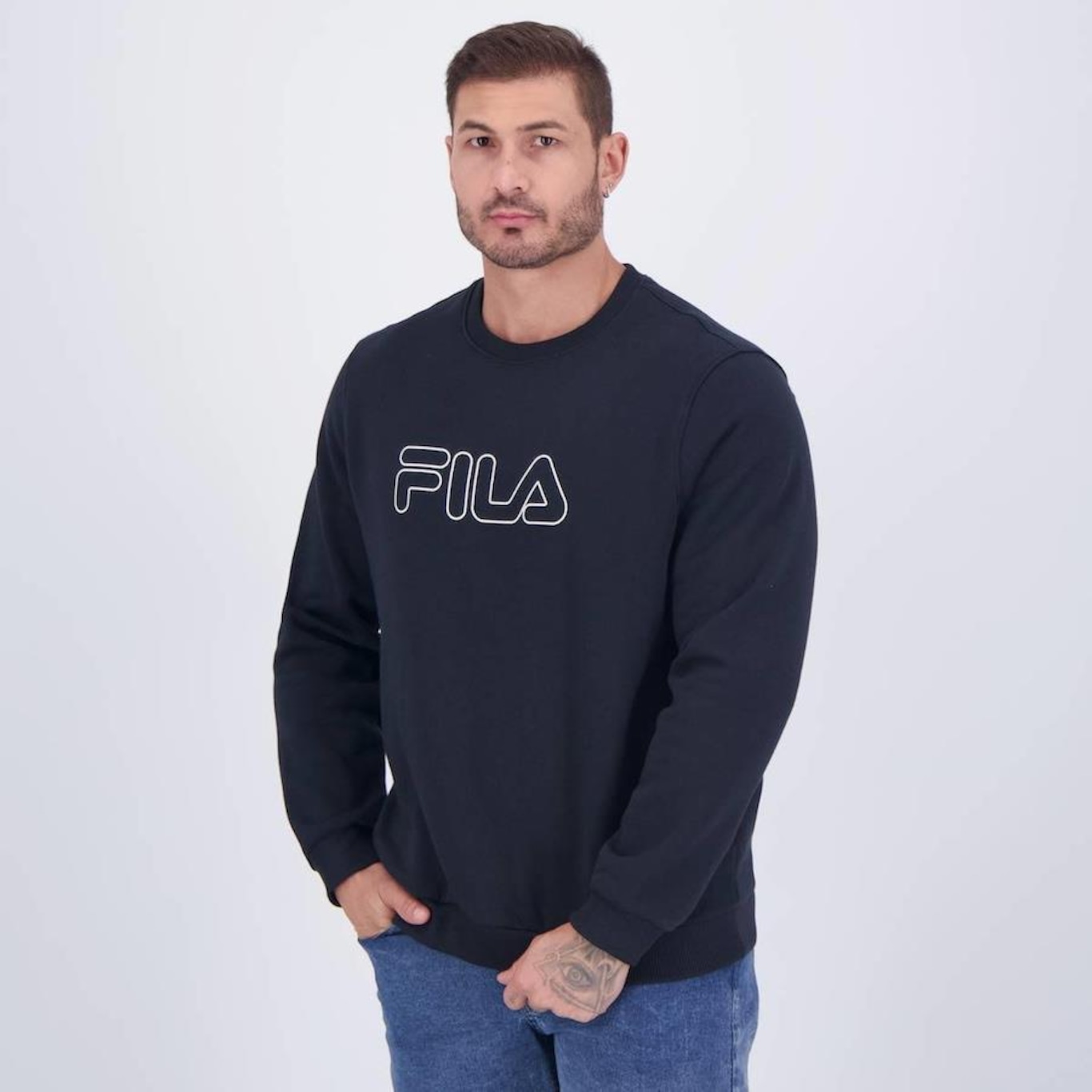 Blusão de Moletom Fila Classic Winter Outline - Masculino - Foto 3