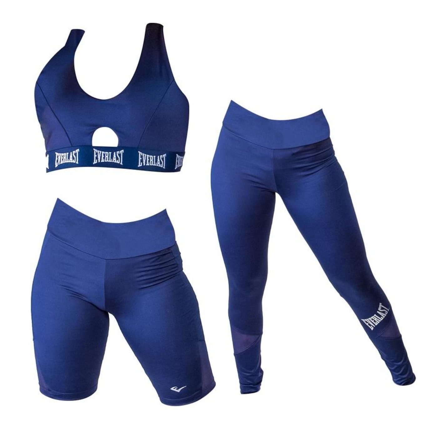 Kit Top Everlast Treino Memories + Short + Calça Everlast - Feminino - Foto 1