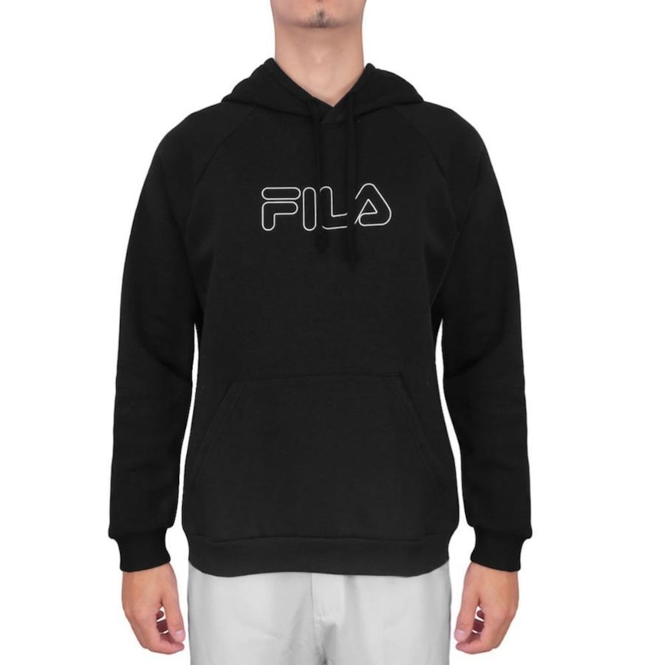 Blusão de Moletom Fila Letter Outline Winter - Masculino - Foto 1