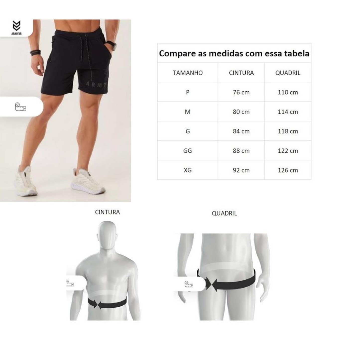 Shorts Army Eco Tech Jogger - Masculino - Foto 6