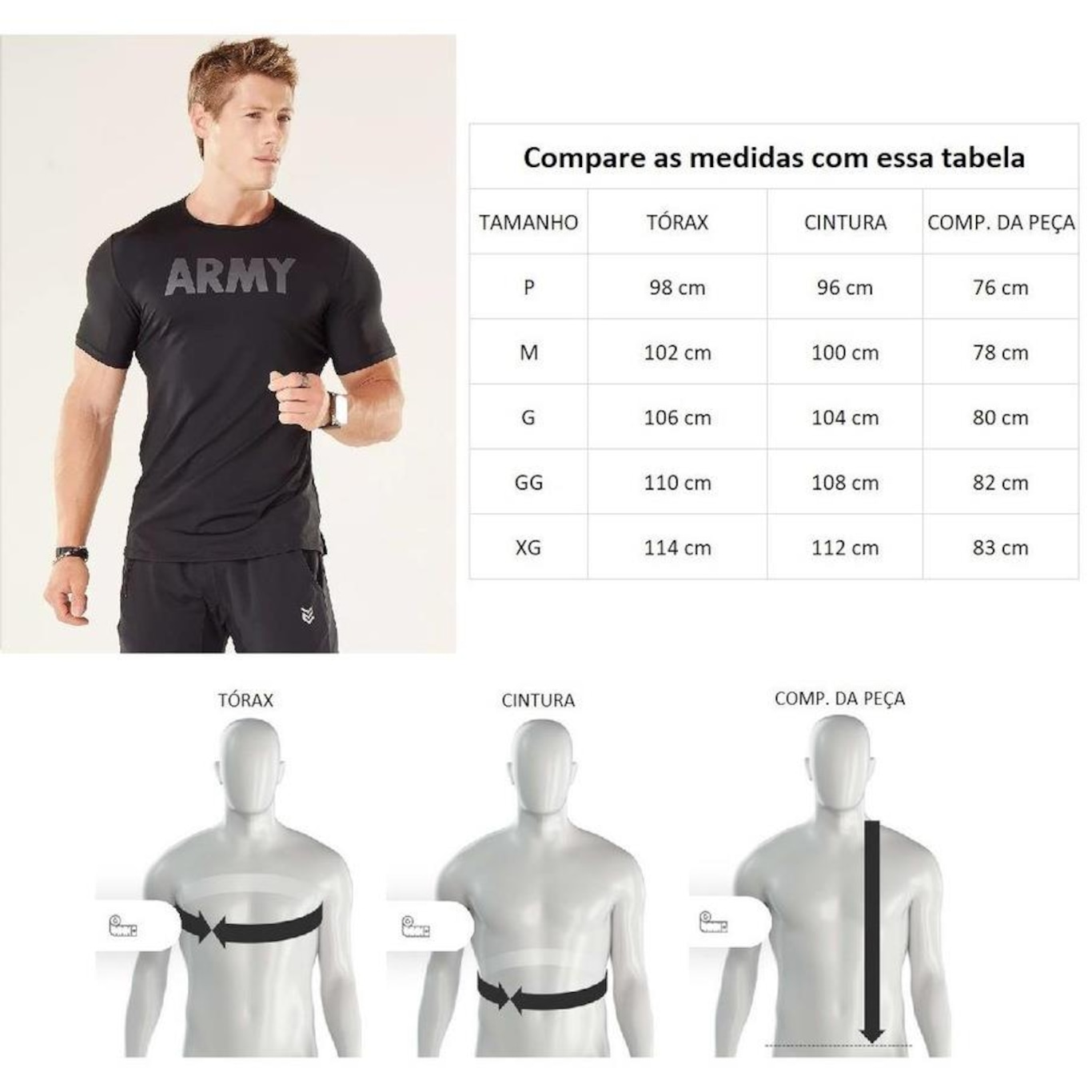 Camiseta Army Dry Fit Collection - Masculina - Foto 6