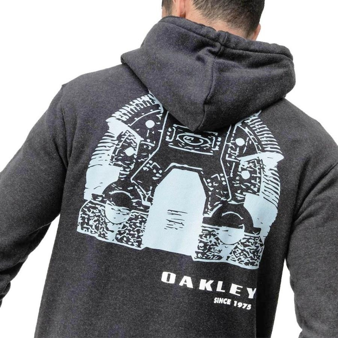 Blusão de Moletom Oakley Bunker Hoodie Athletic Heather Grey - Masculino - Foto 2