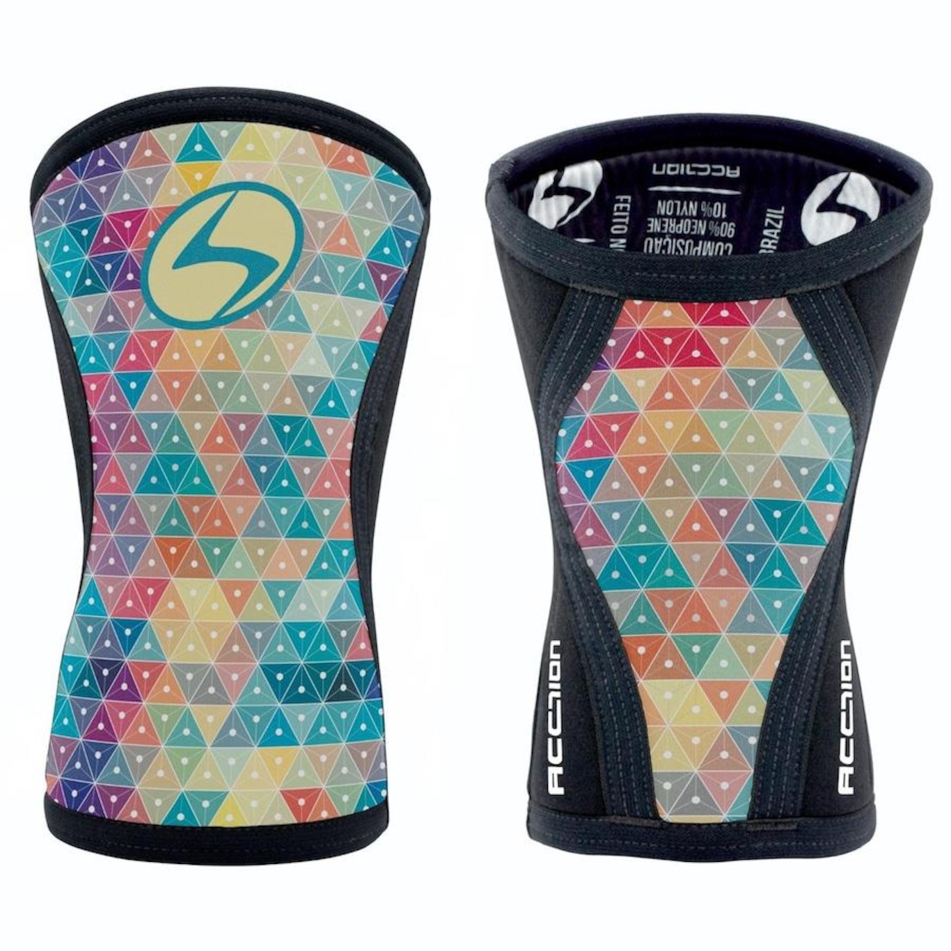 Joelheira Neoprene 7mm Acction Brasil Mosaico - Foto 1