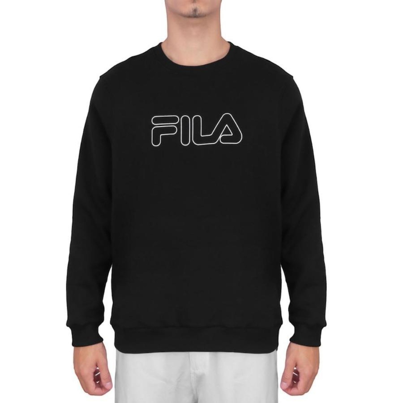 Blusão de Moletom sem Capuz Fila Classic Winter Outline - Masculino - Foto 1