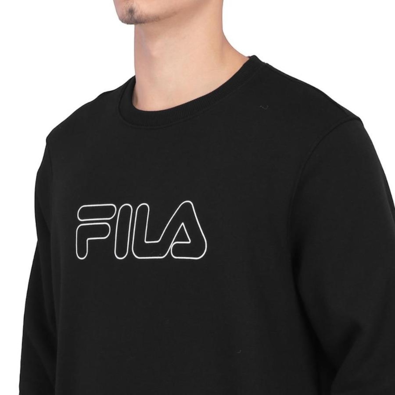 Blusão de Moletom sem Capuz Fila Classic Winter Outline - Masculino - Foto 3