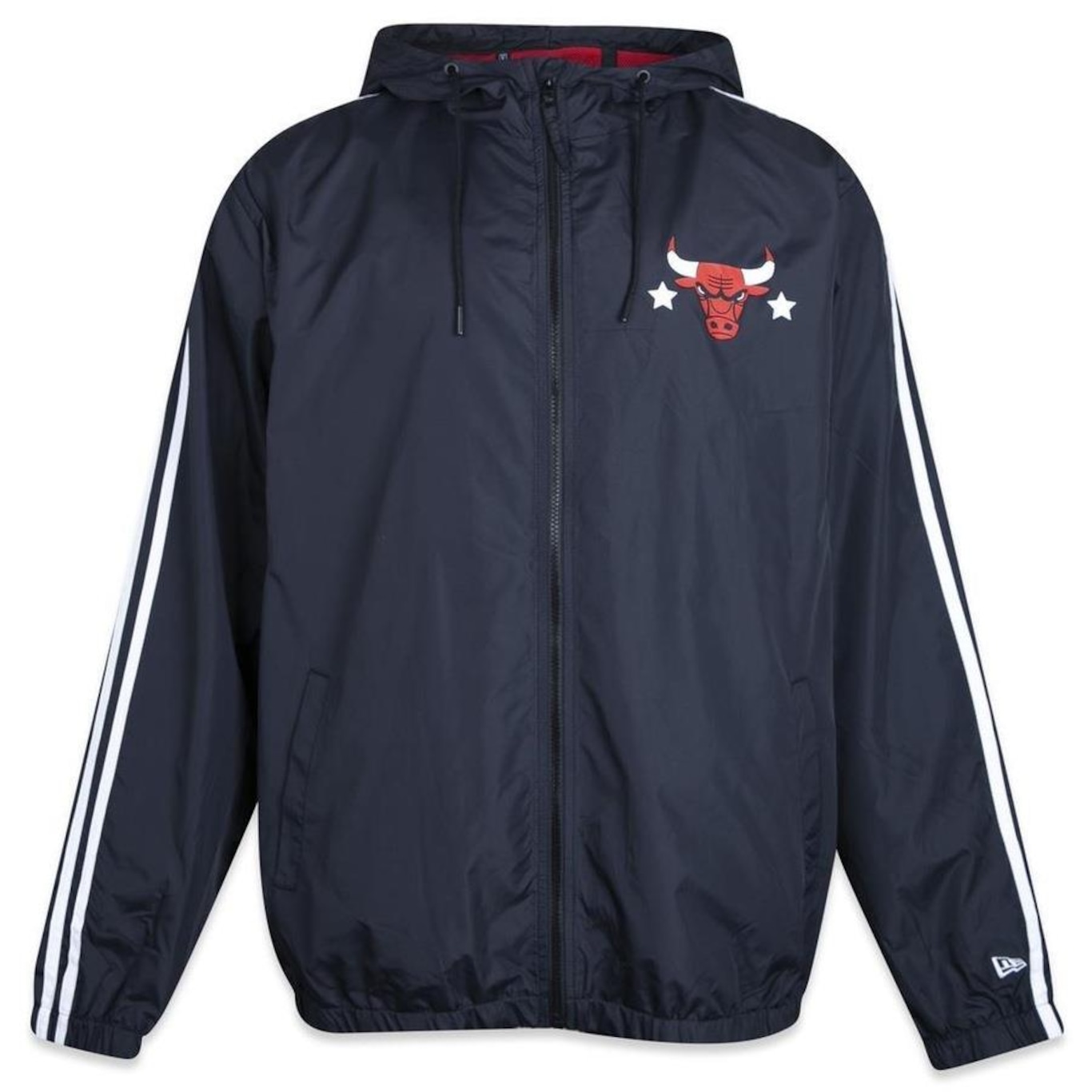 Jaqueta New Era Corta Vento Windbreaker Chicago Bulls Hiphop - Masculina - Foto 1