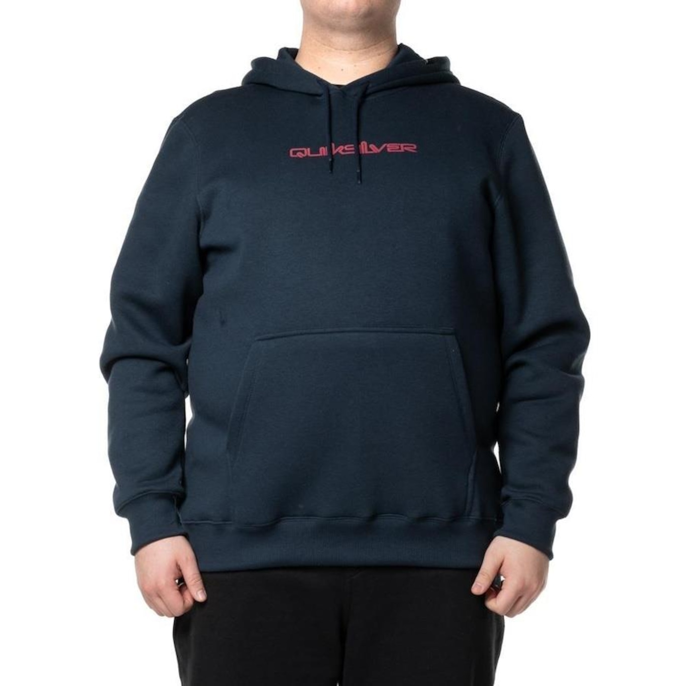 Blusão de Moletom Quiksilver Canguru Omni Font Plus Size - Masculino - Foto 1