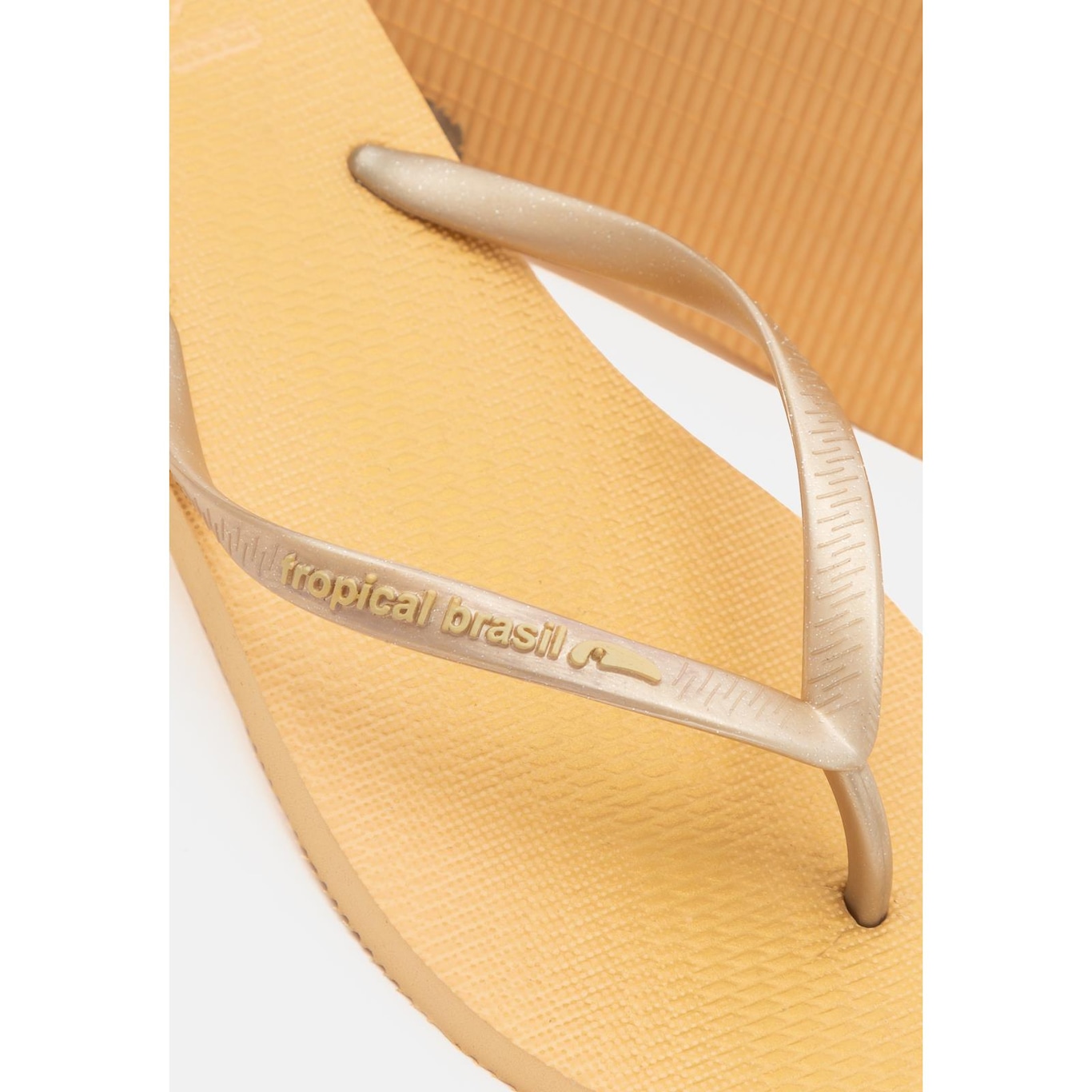 Chinelo Tropical Brasil Estampado Slim Gold Glitter - Adulto - Foto 4