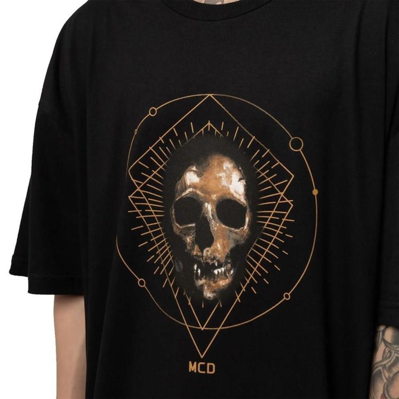 Camiseta Mcd Oversized Caveira Dourada - Masculina - Foto 2