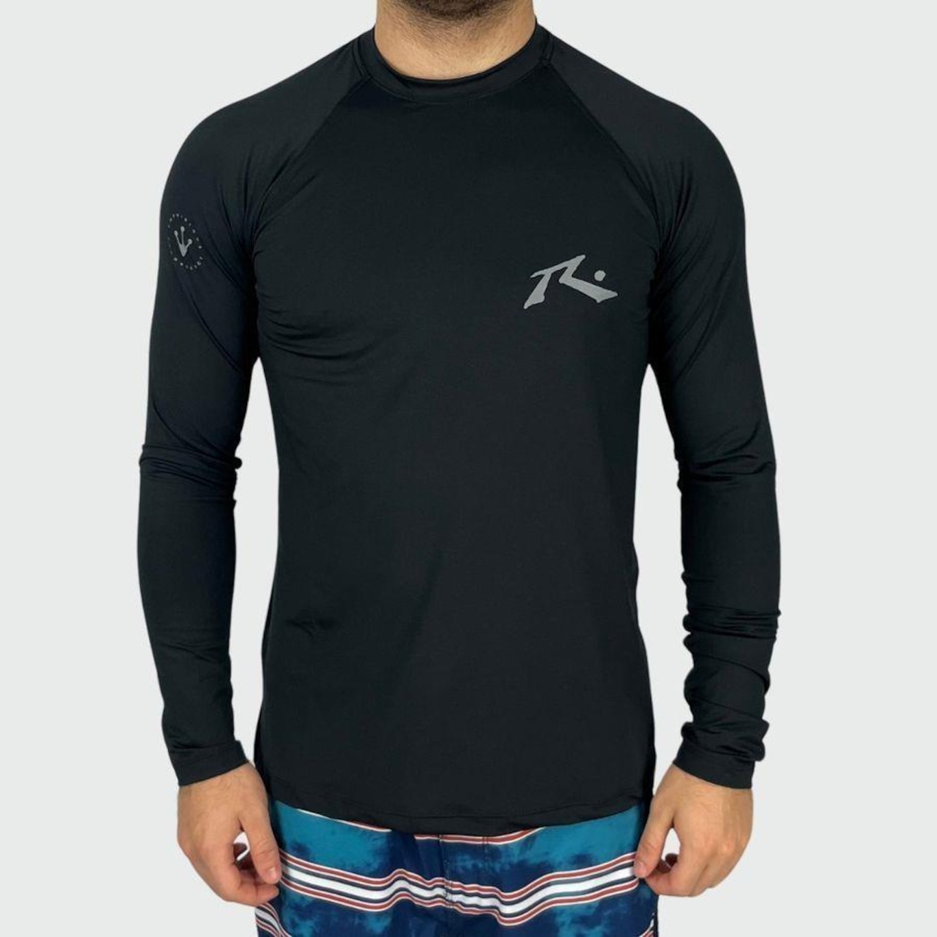 Camiseta Manga Longa Rusty Lycra Surf Ride - Masculina - Foto 1