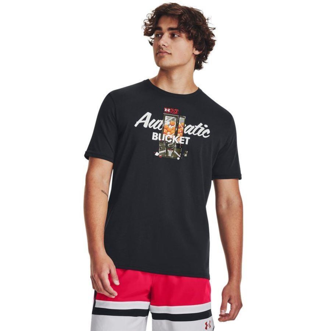 Camiseta de Basquete Under Armour Claw Machine - Masculina - Foto 1