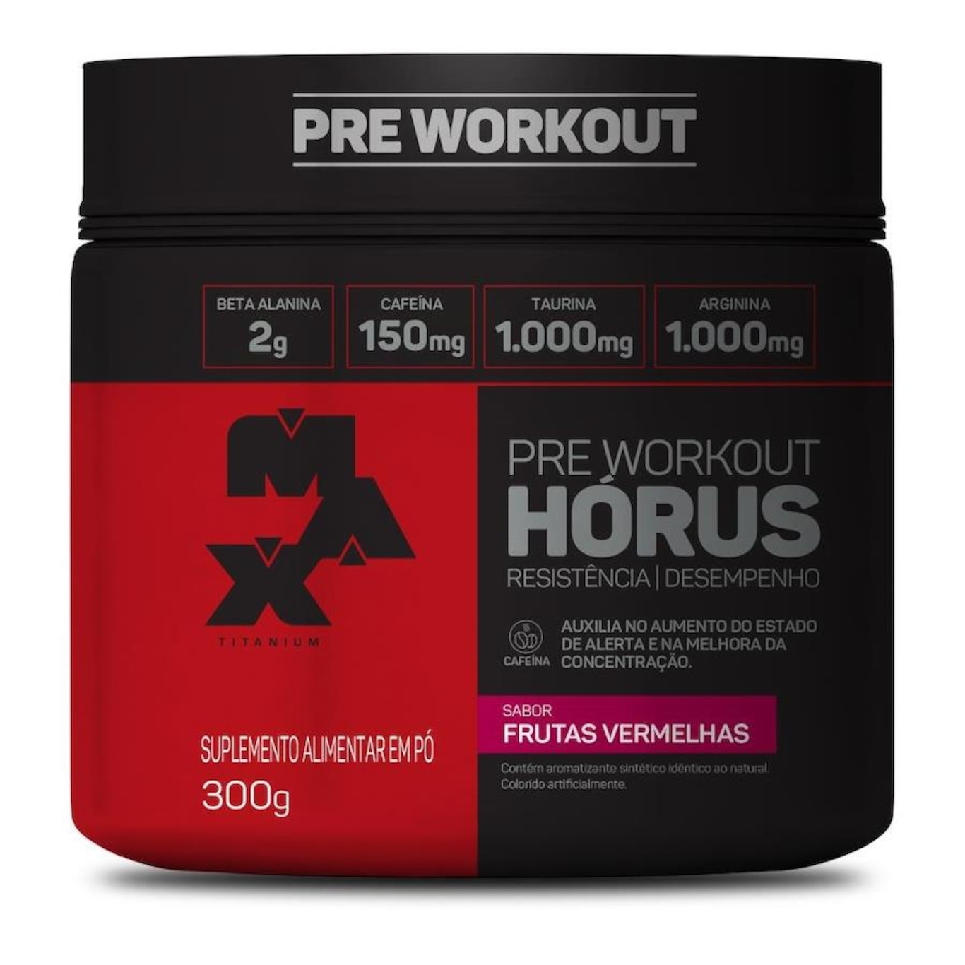 Pré Treino Hórus 300G Frutas Vermelhas Max Titanium - Foto 1