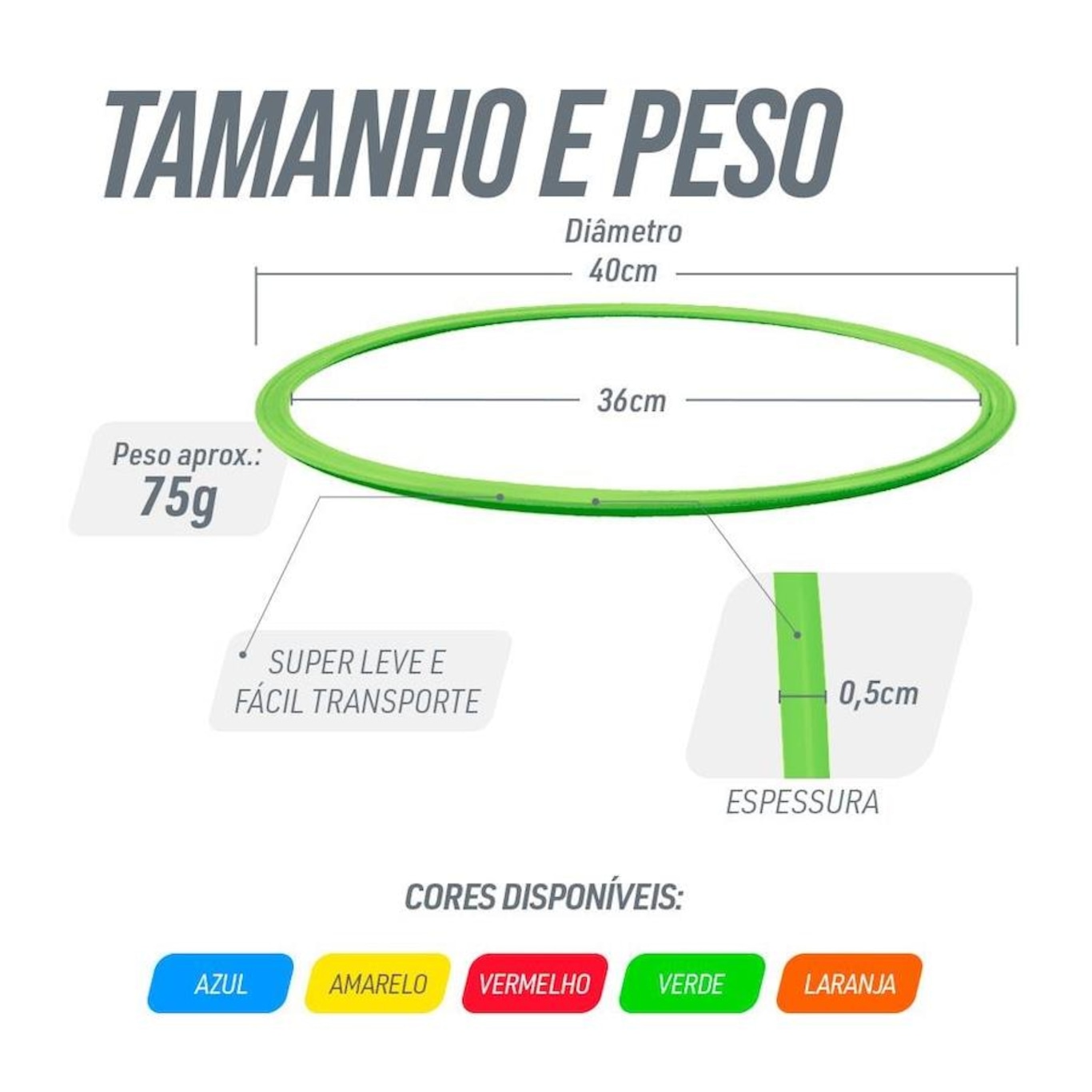 Argola de Agilidade Pista e Campo 40cm - 5 unidades - Foto 3