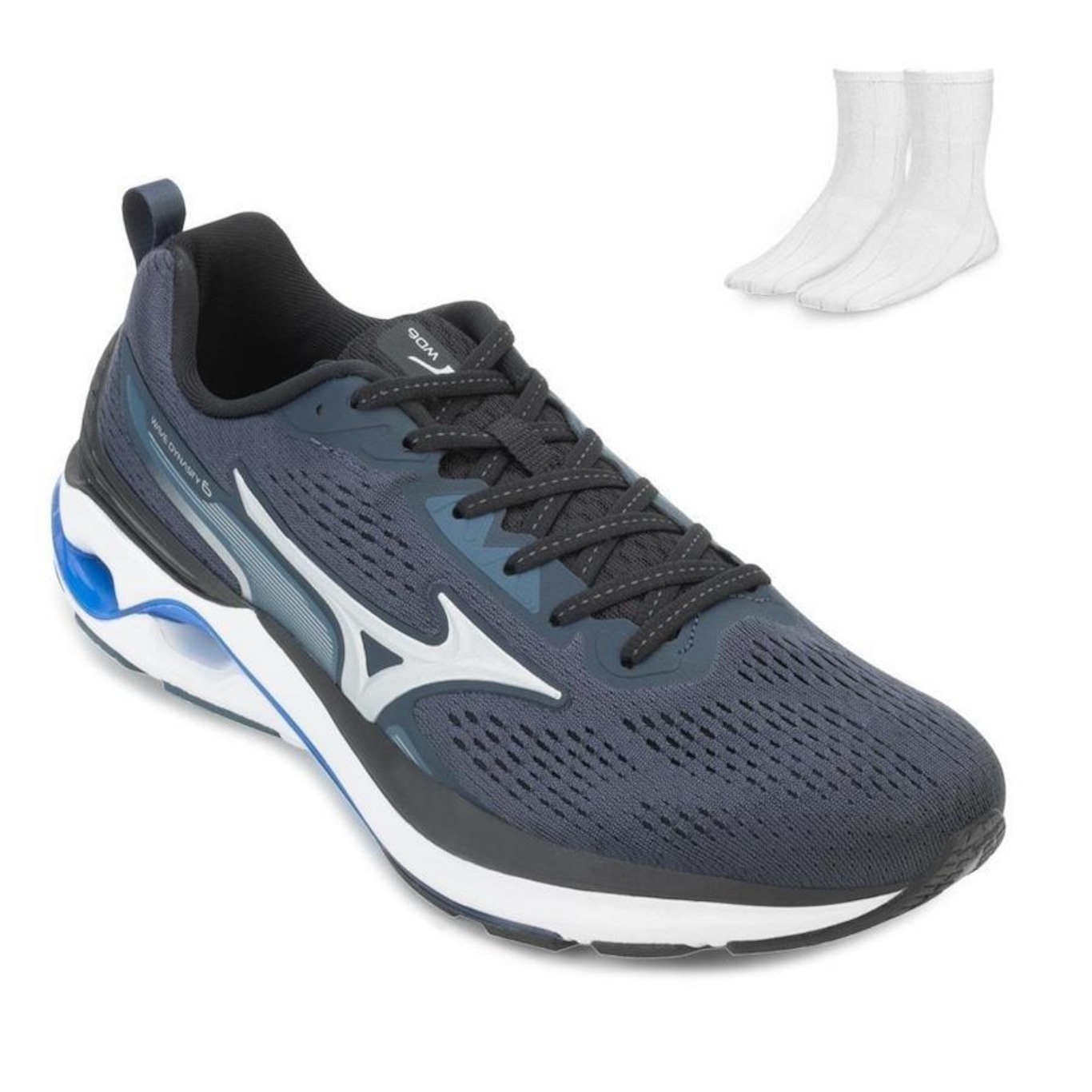 Kit Tênis Mizuno Wave Dynasty 6 + Meia - Masculino - Foto 1