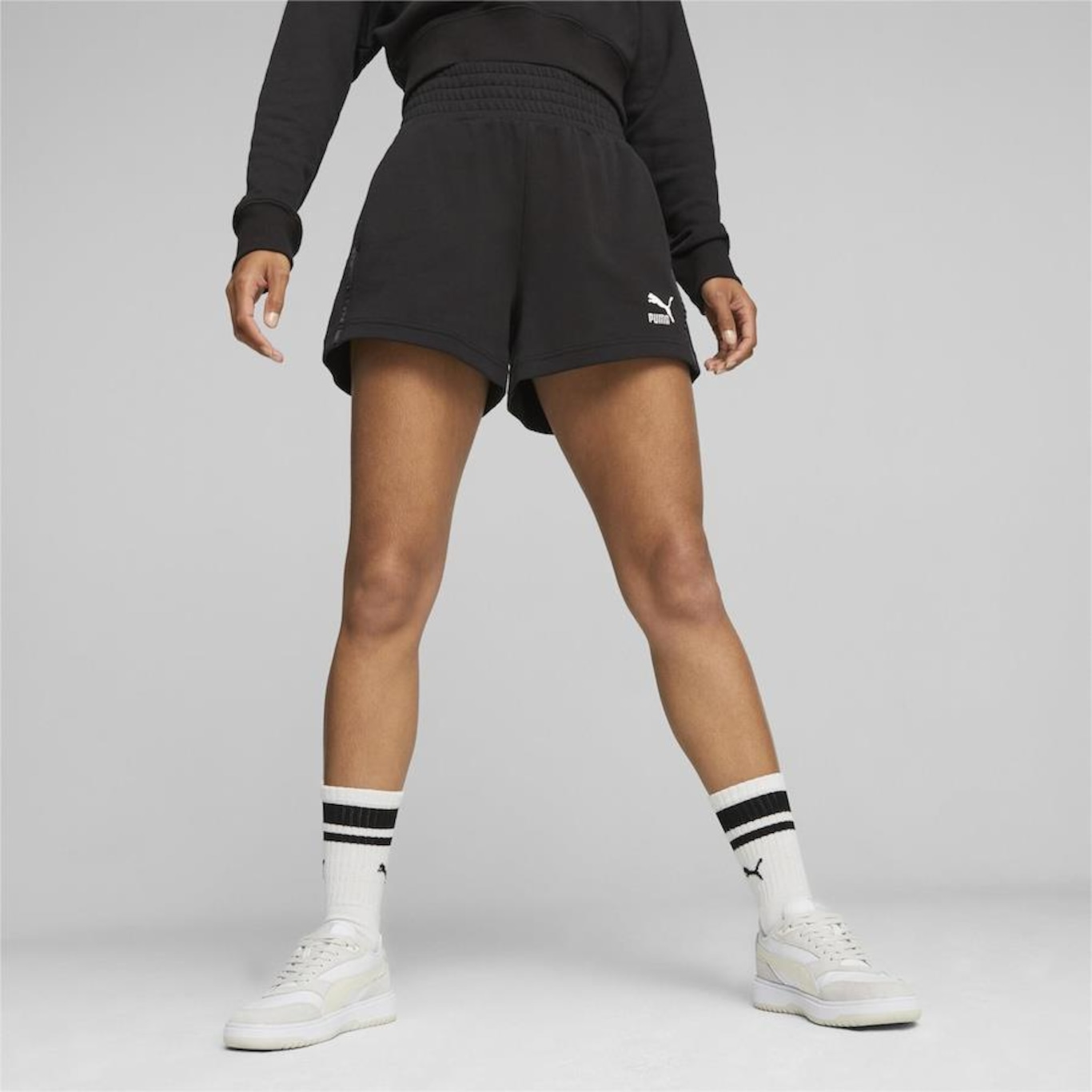 Shorts Puma Cintura Alta T7 - Feminino - Foto 6