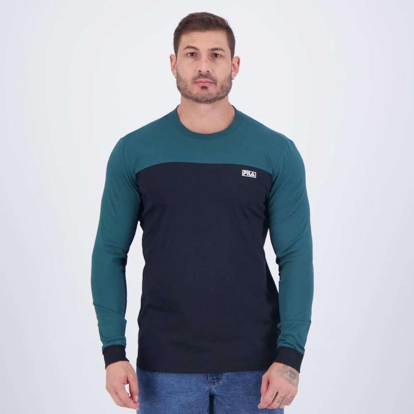 Camiseta Fila Ziper Outdoor Manga Longa - Masculina - Foto 1