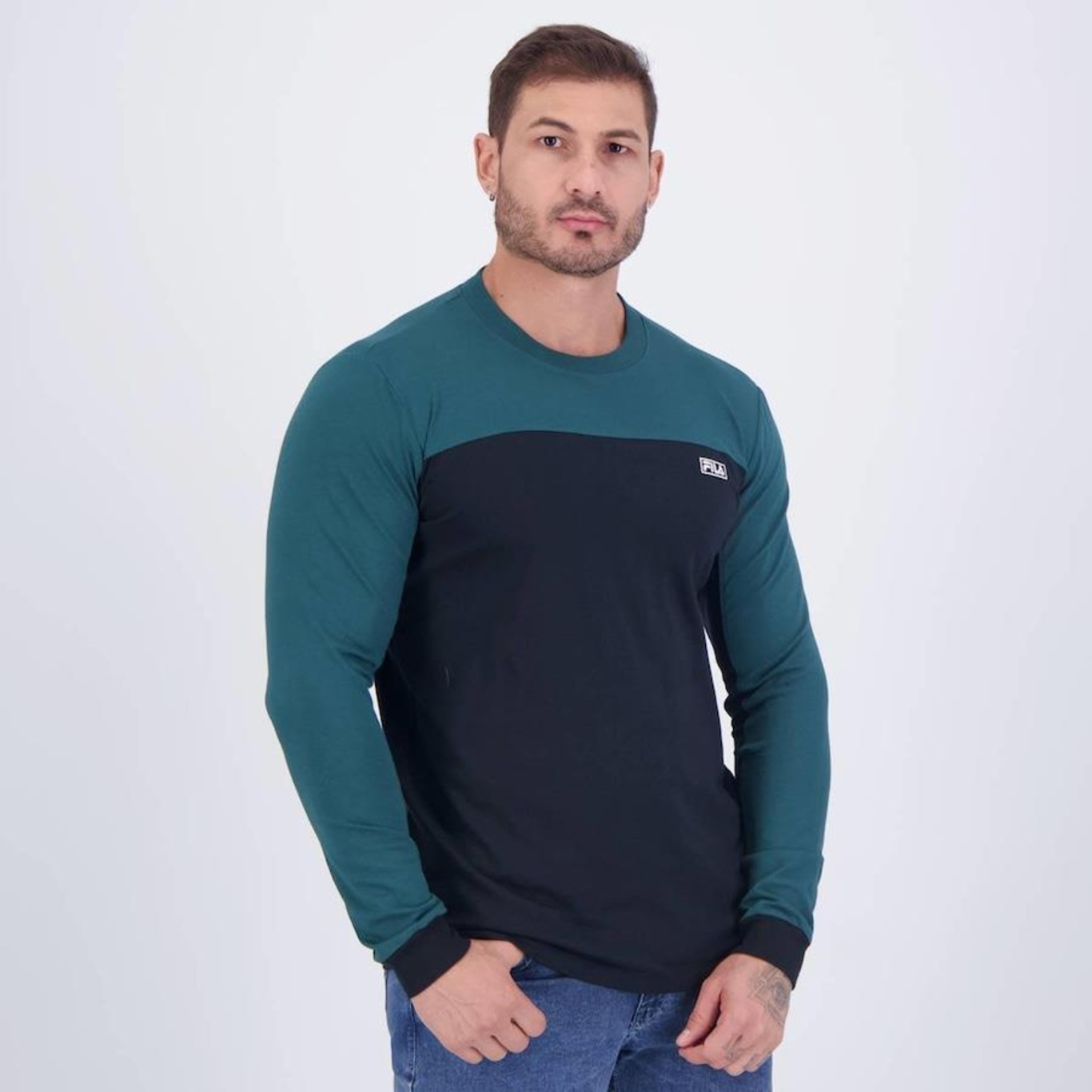 Camiseta Fila Ziper Outdoor Manga Longa - Masculina - Foto 2