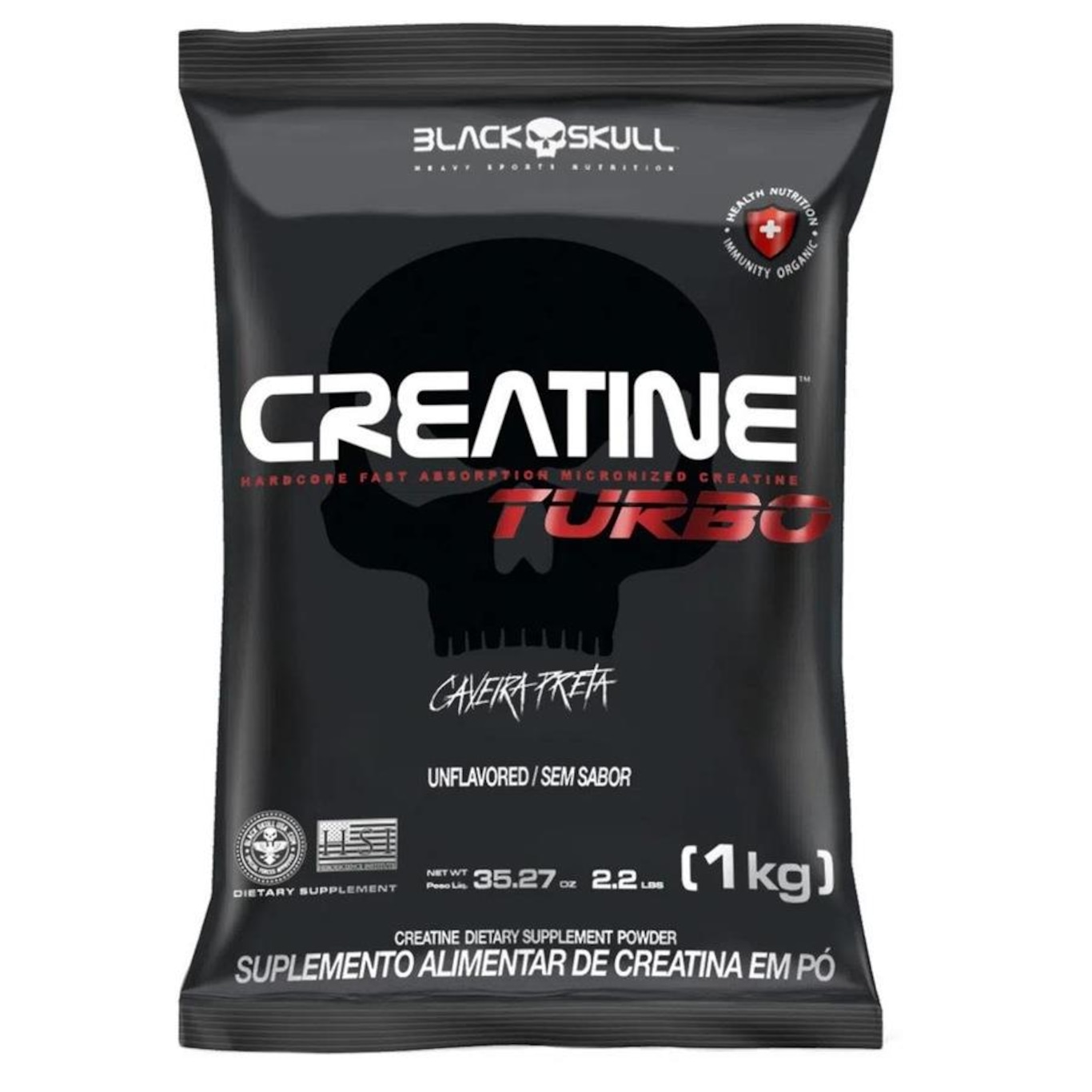 Kit 2X Creatine Creatina Turbo 1Kg Black Skull - Foto 3