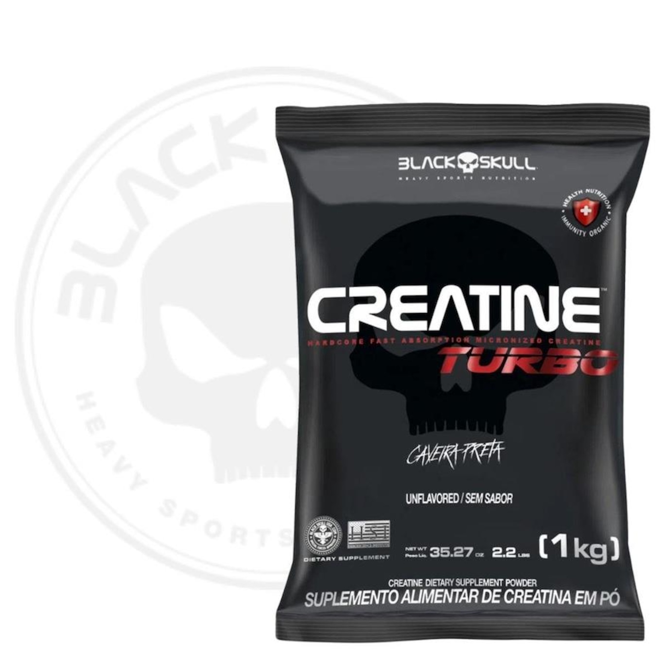 Kit 2X Creatine Creatina Turbo 1Kg Black Skull - Foto 4