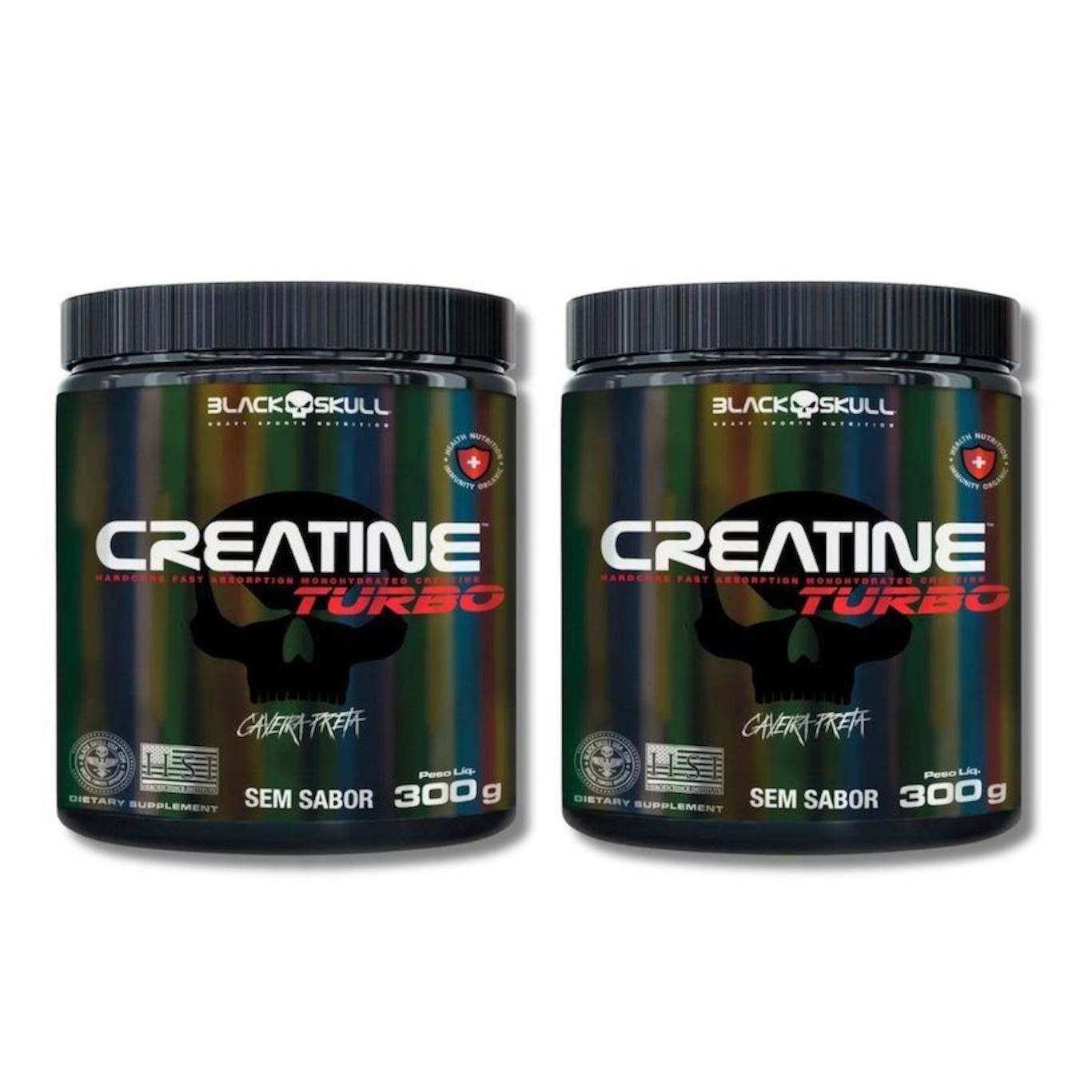 Kit 2x Creatina Turbo 300g Black Skull - Foto 1