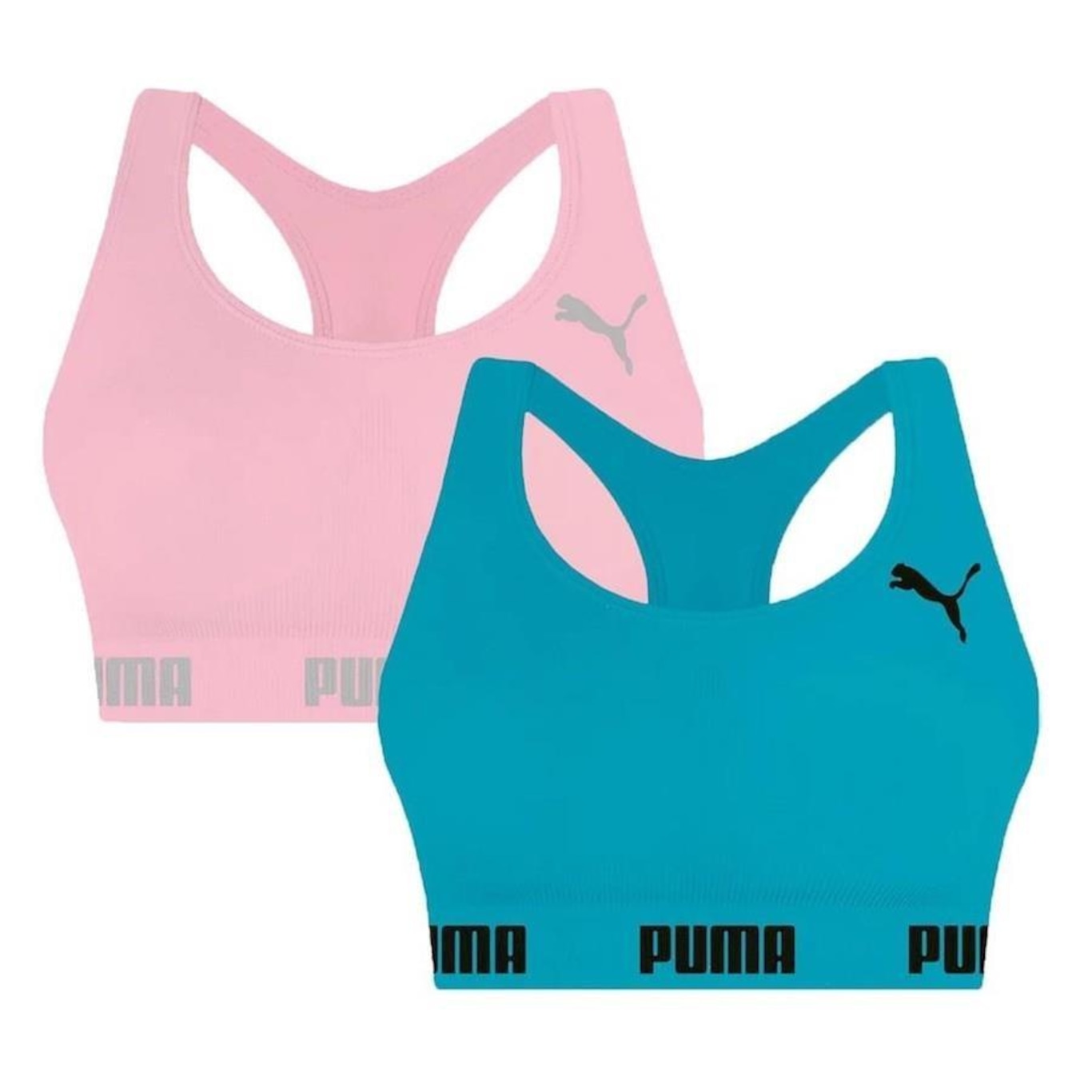 Kit Top Fitness sem Bojo Puma Nadador sem Costura - Feminino - Foto 1