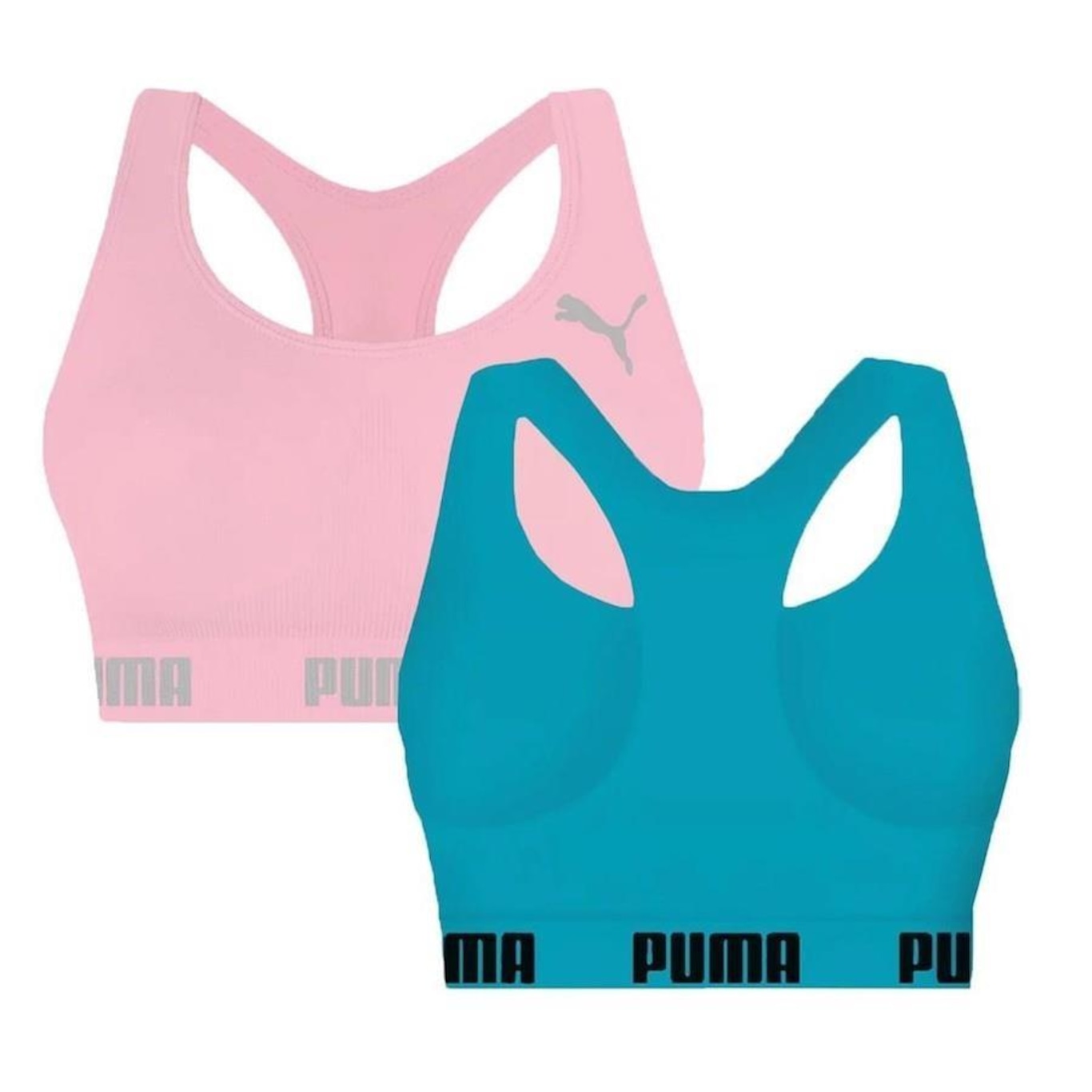 Kit Top Fitness sem Bojo Puma Nadador sem Costura - Feminino - Foto 2