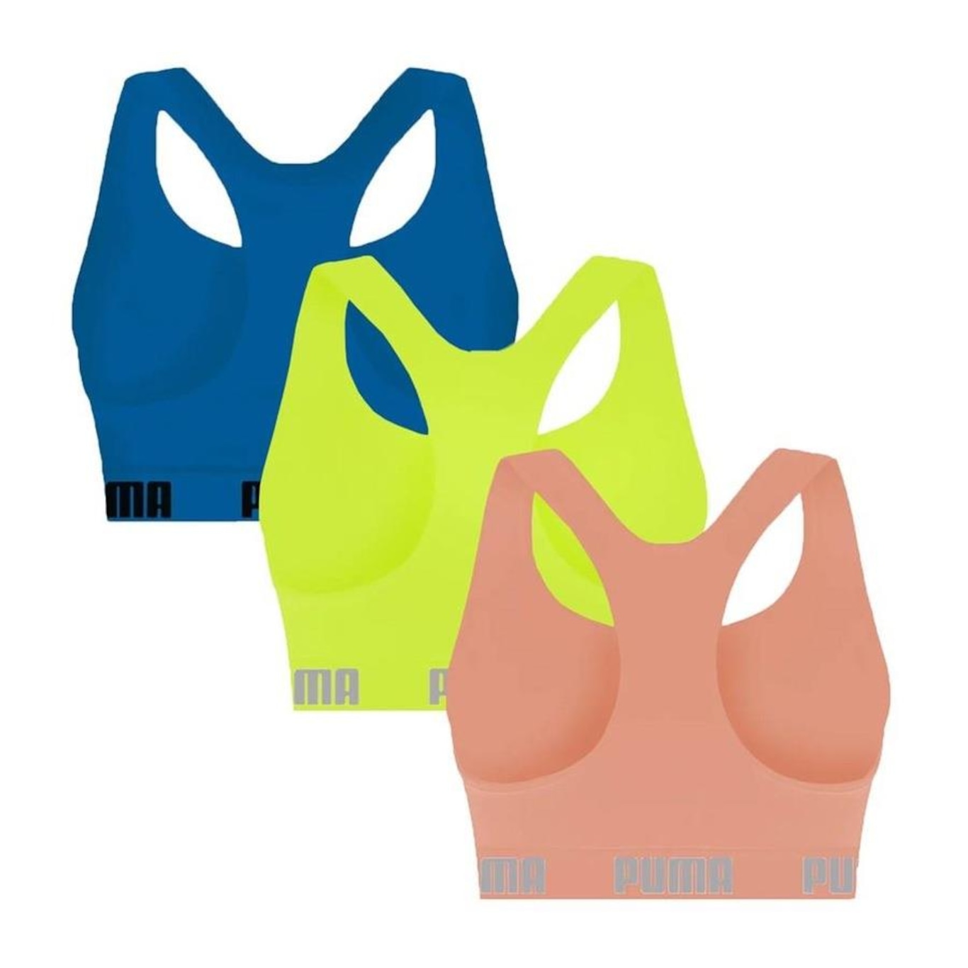 Kit Top Fitness Puma Nadador sem Costura - 3 Unidades - Feminino - Foto 2