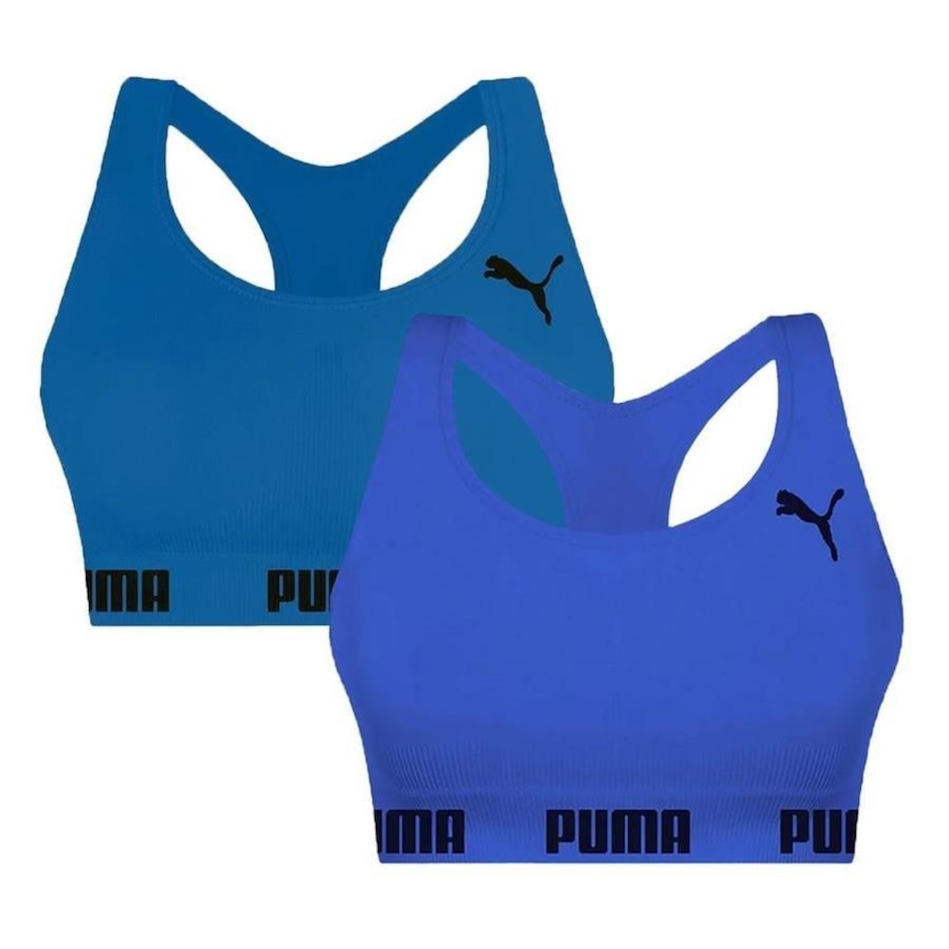 Kit Top Fitness sem Bojo Puma Nadador sem Costura - Feminino - Foto 1