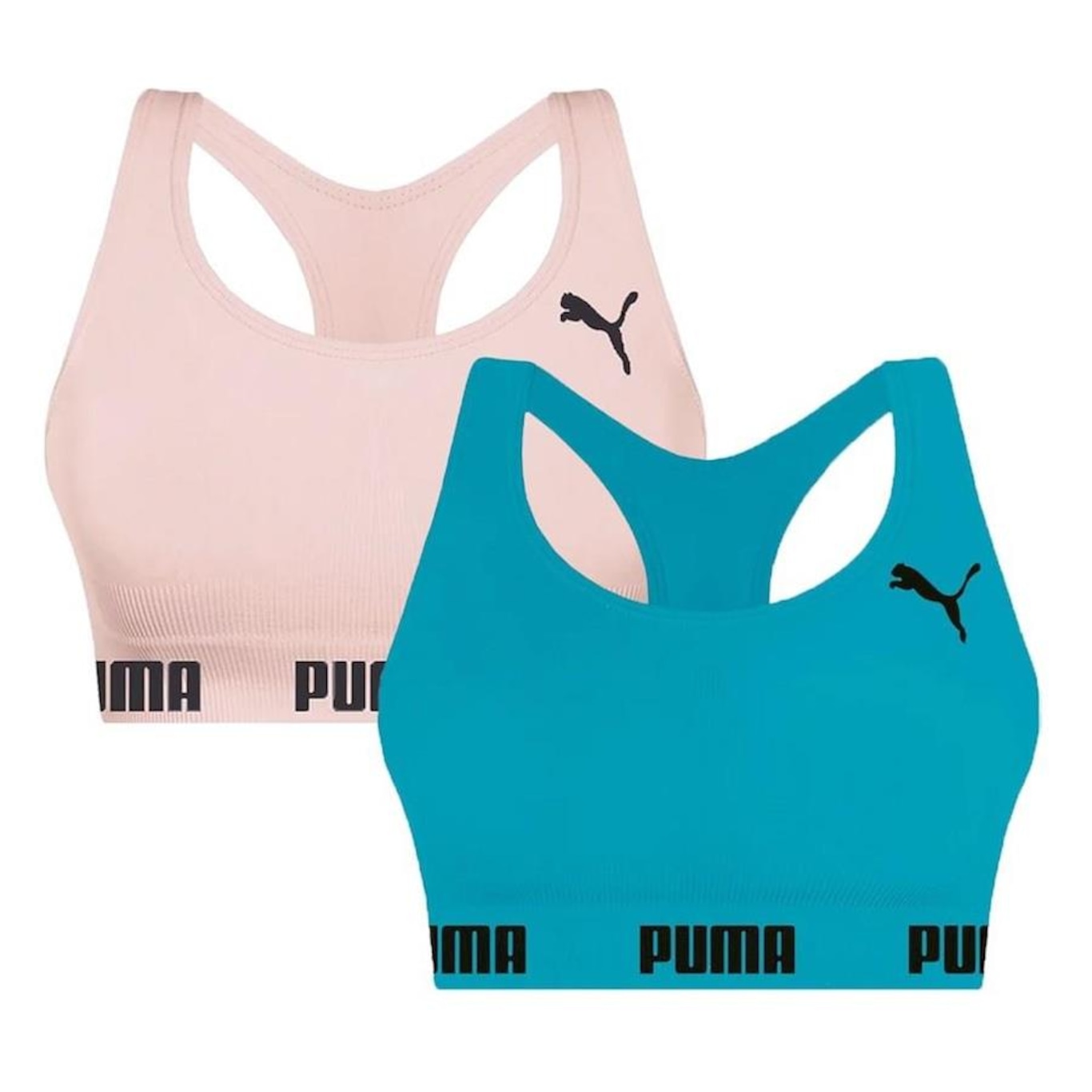 Kit Top Fitness Puma Nadador sem Costura - 2 Unidades - Feminino - Foto 1