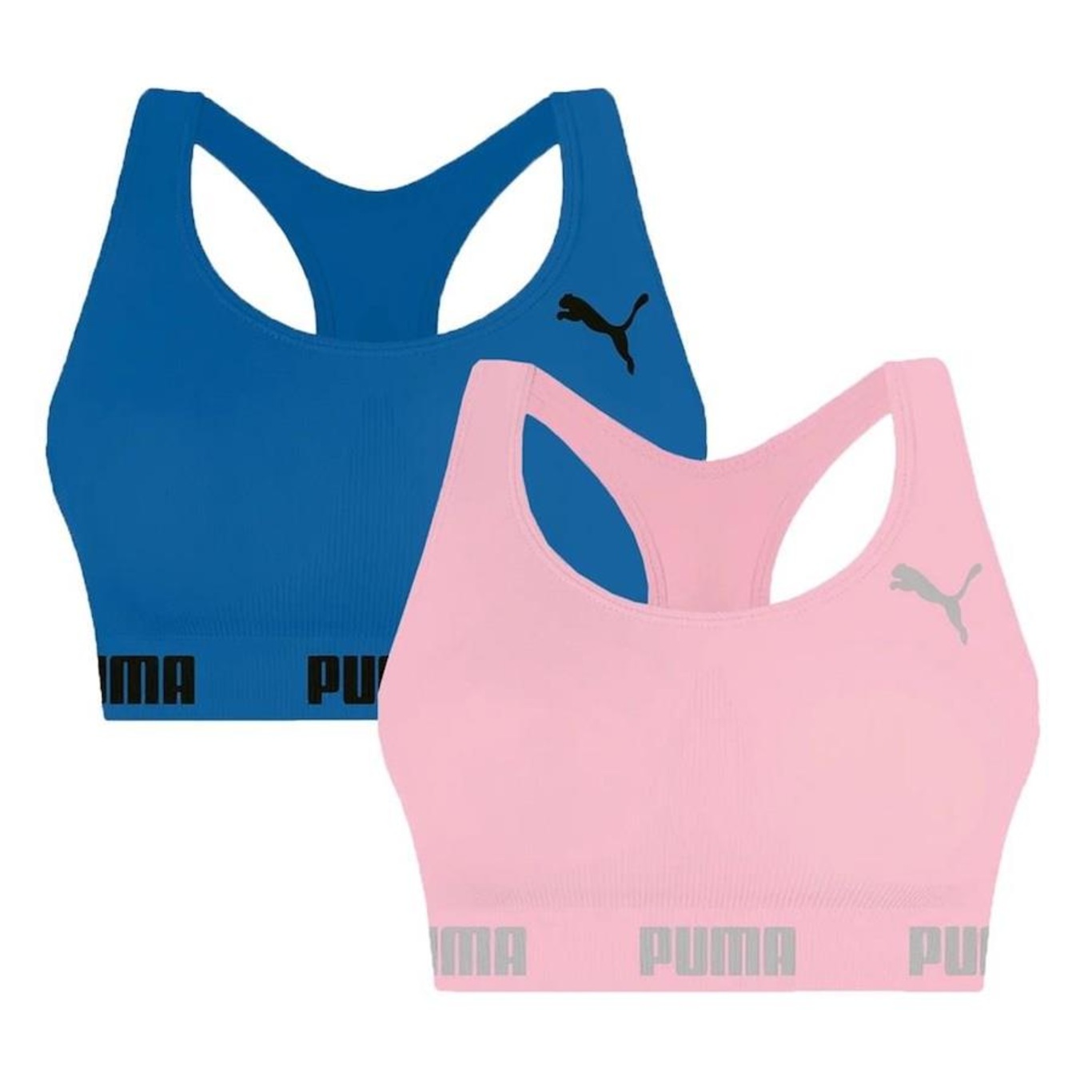 Kit Top Fitness Puma Nadador sem Costura - 2 Unidades - Feminino - Foto 1