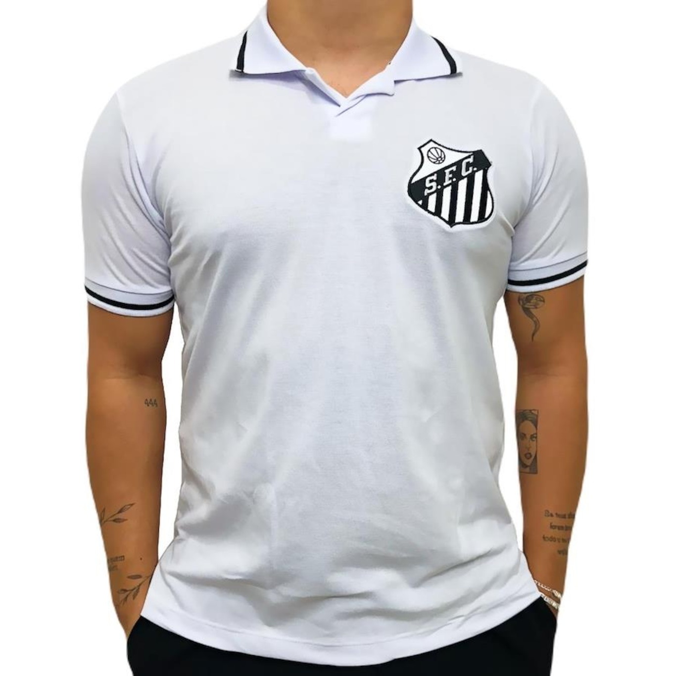 Camisa Polo do Santos F.C RetrôMania - Masculina - Foto 2