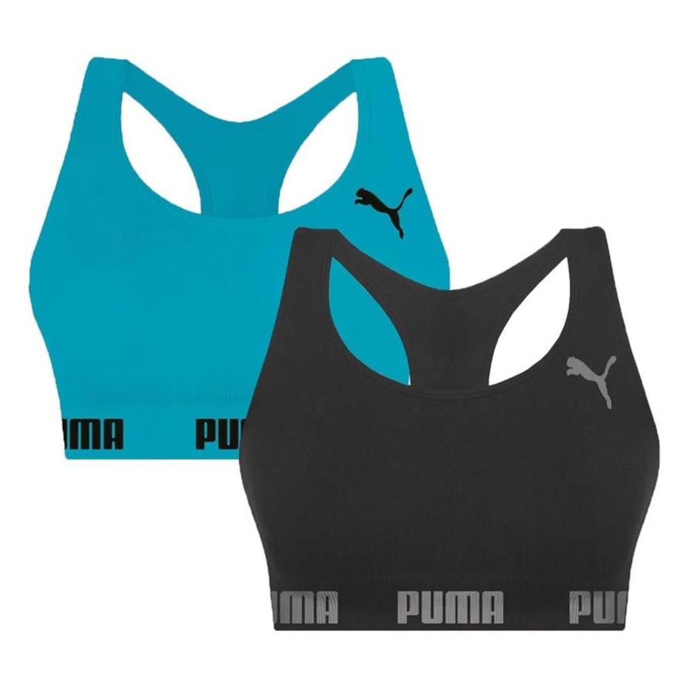 Kit Top Fitness Puma Nadador sem Costura - 2 Unidades - Feminino - Foto 1