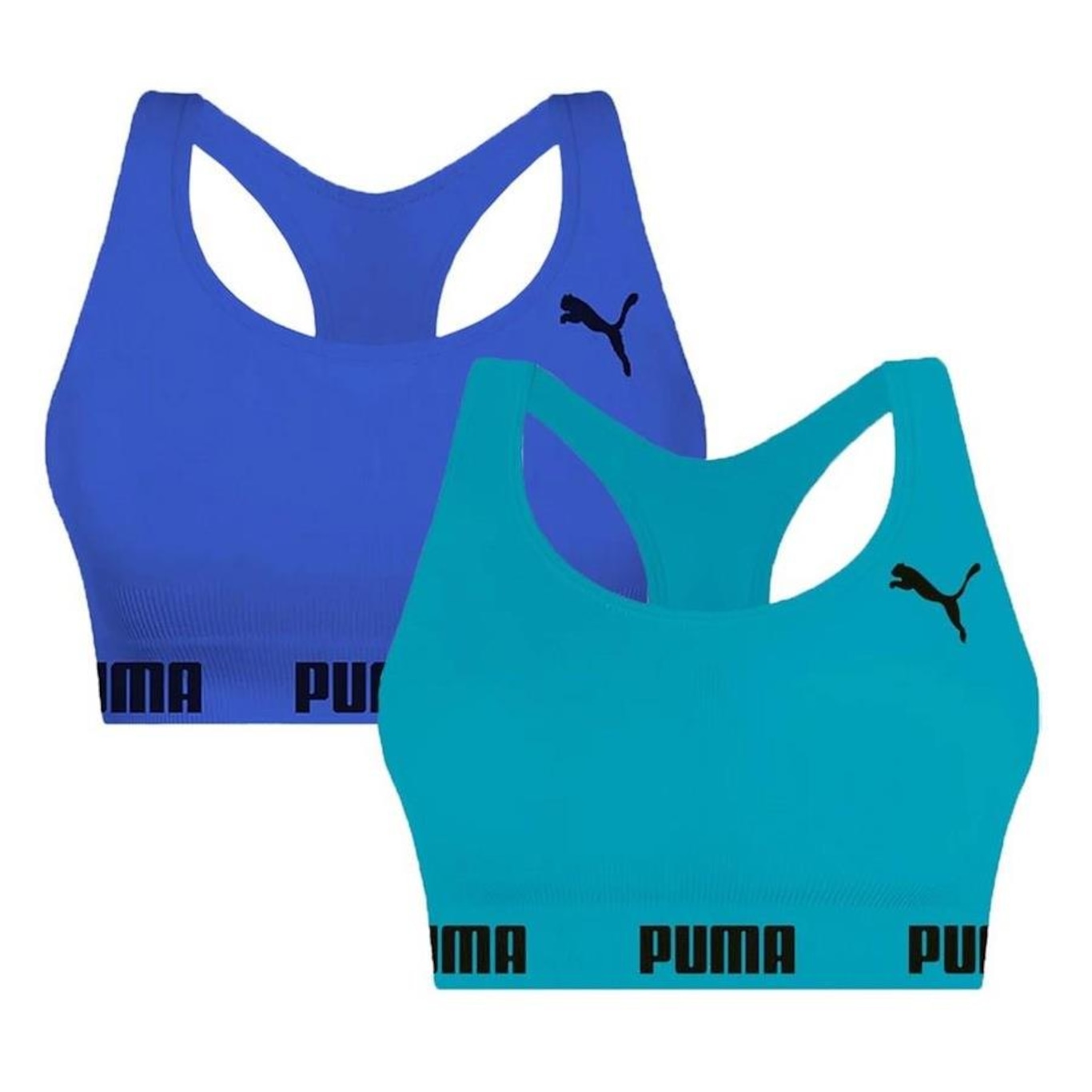 Kit Top Fitness Puma Nadador sem Costura - 2 Unidades - Feminino - Foto 1