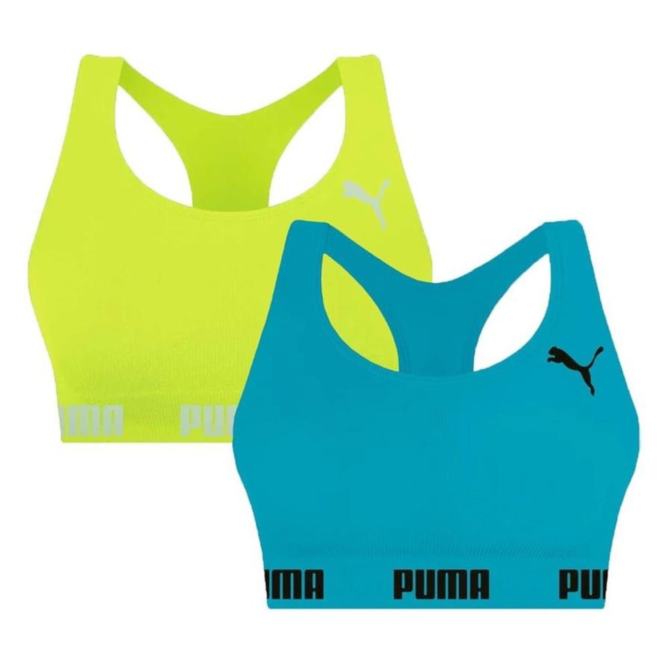 Kit Top Fitness Puma Nadador sem Costura - 2 Unidades - Feminino - Foto 1