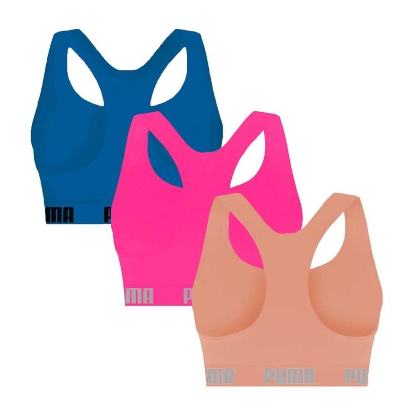 Kit Top Fitness Puma Nadador sem Costura - 3 Unidades - Feminino - Foto 2