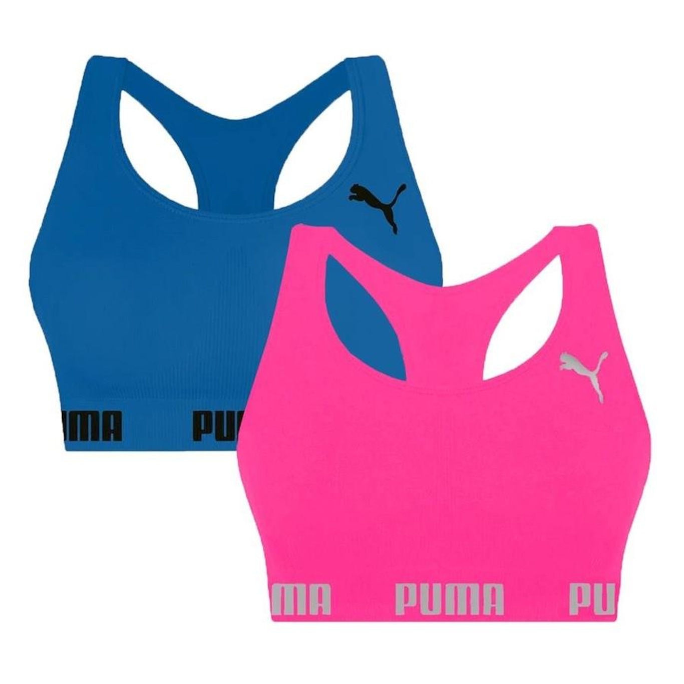 Kit Top Fitness Puma Nadador sem Costura - 2 Unidades - Feminino - Foto 1