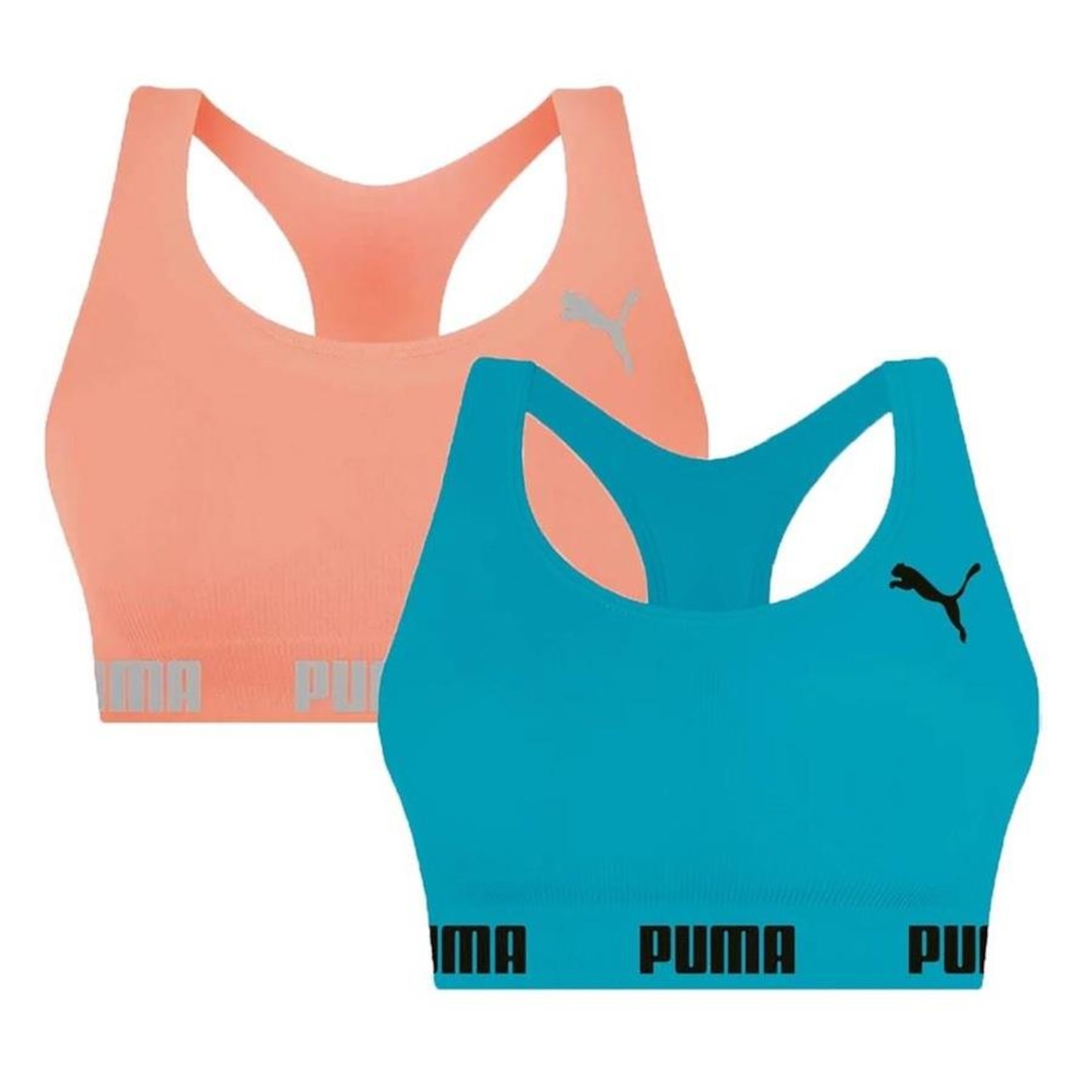 Kit Top Fitness Puma Nadador sem Costura - 2 Unidades - Feminino - Foto 1