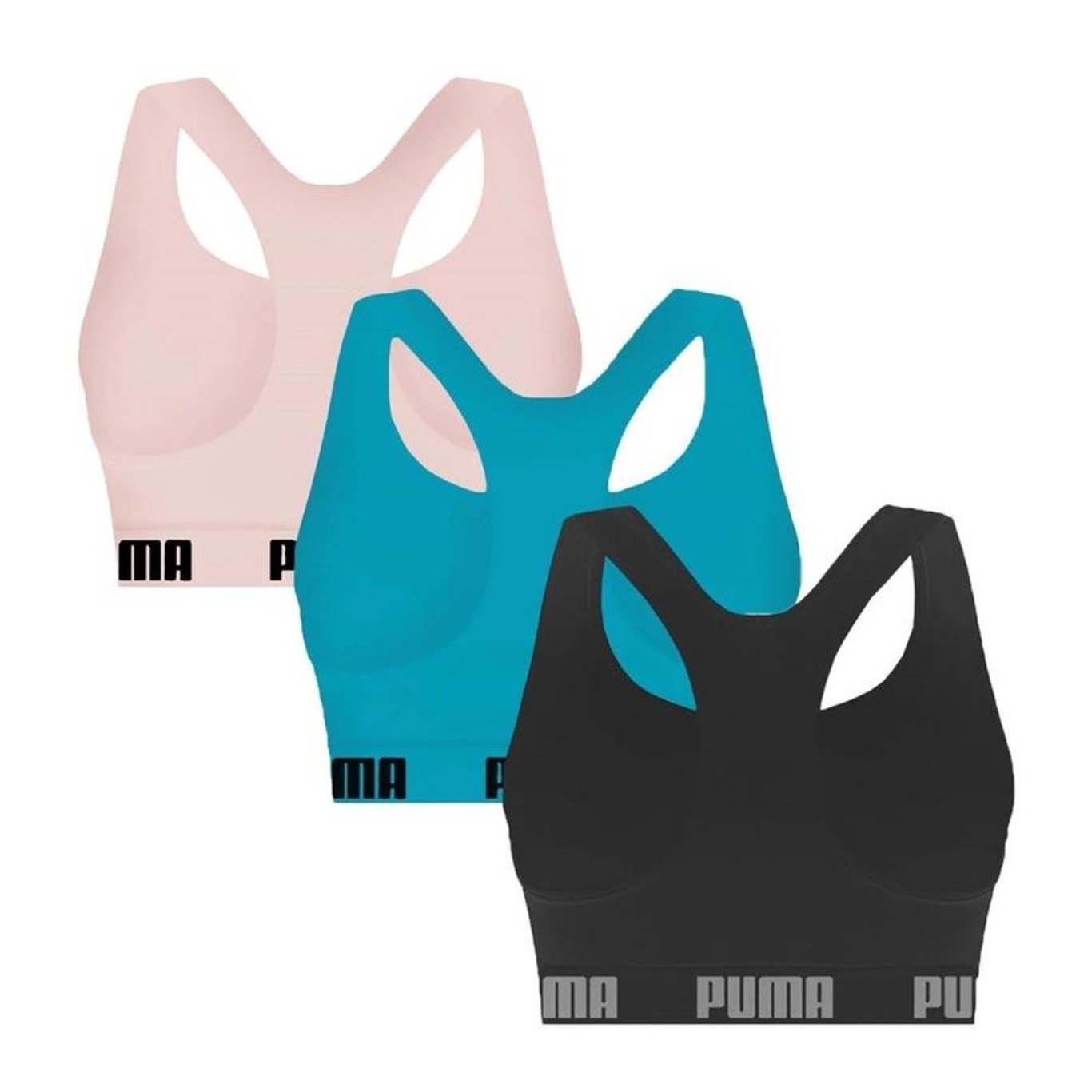 Kit Top Fitness Puma Nadador sem Costura - 3 Unidades - Feminino - Foto 2