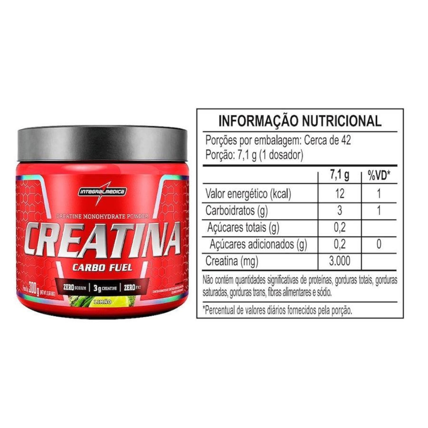 Creatina Carbo Fuel 300G Integralmédica - Foto 2