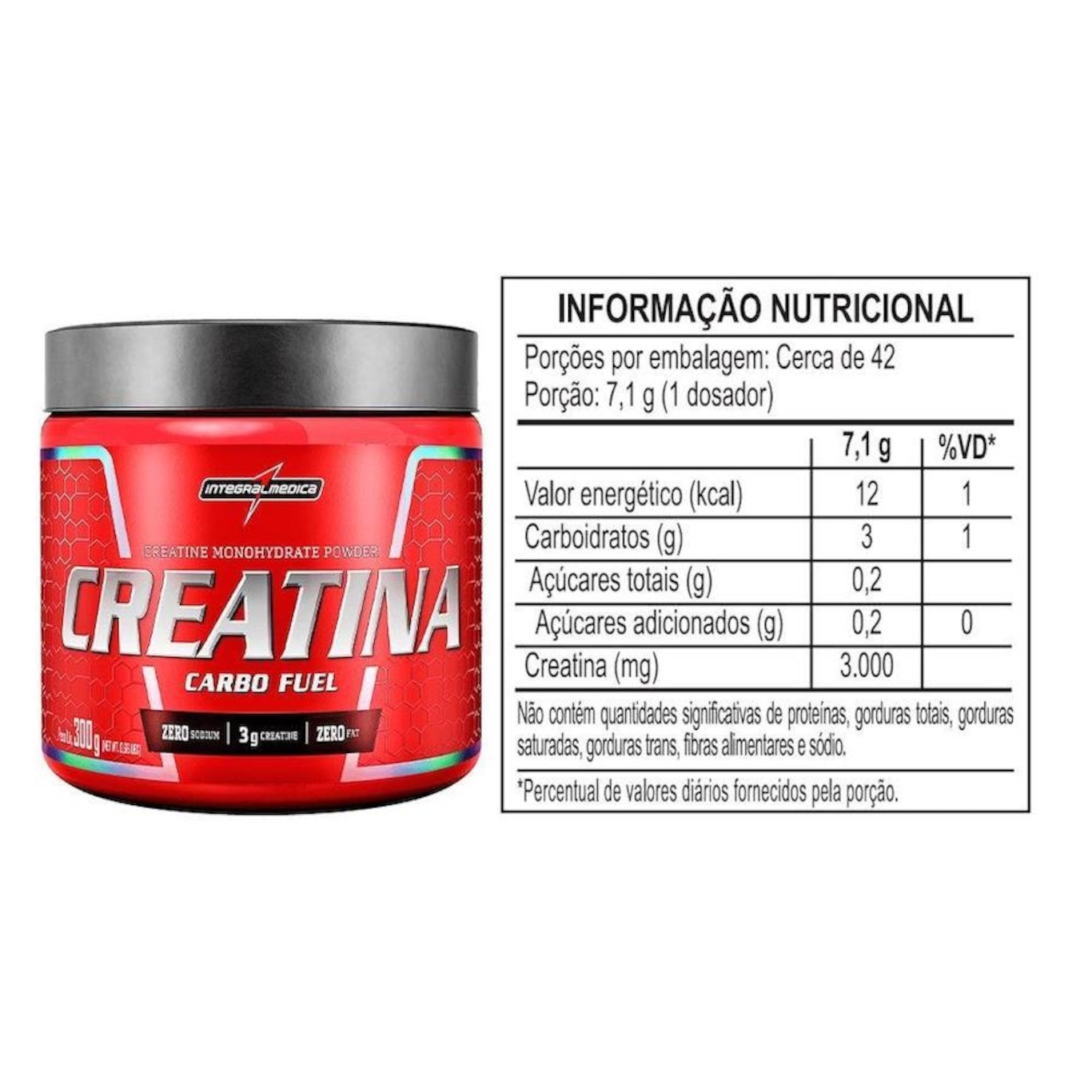 Creatina Carbo Fuel 300G Integralmédica - Foto 2