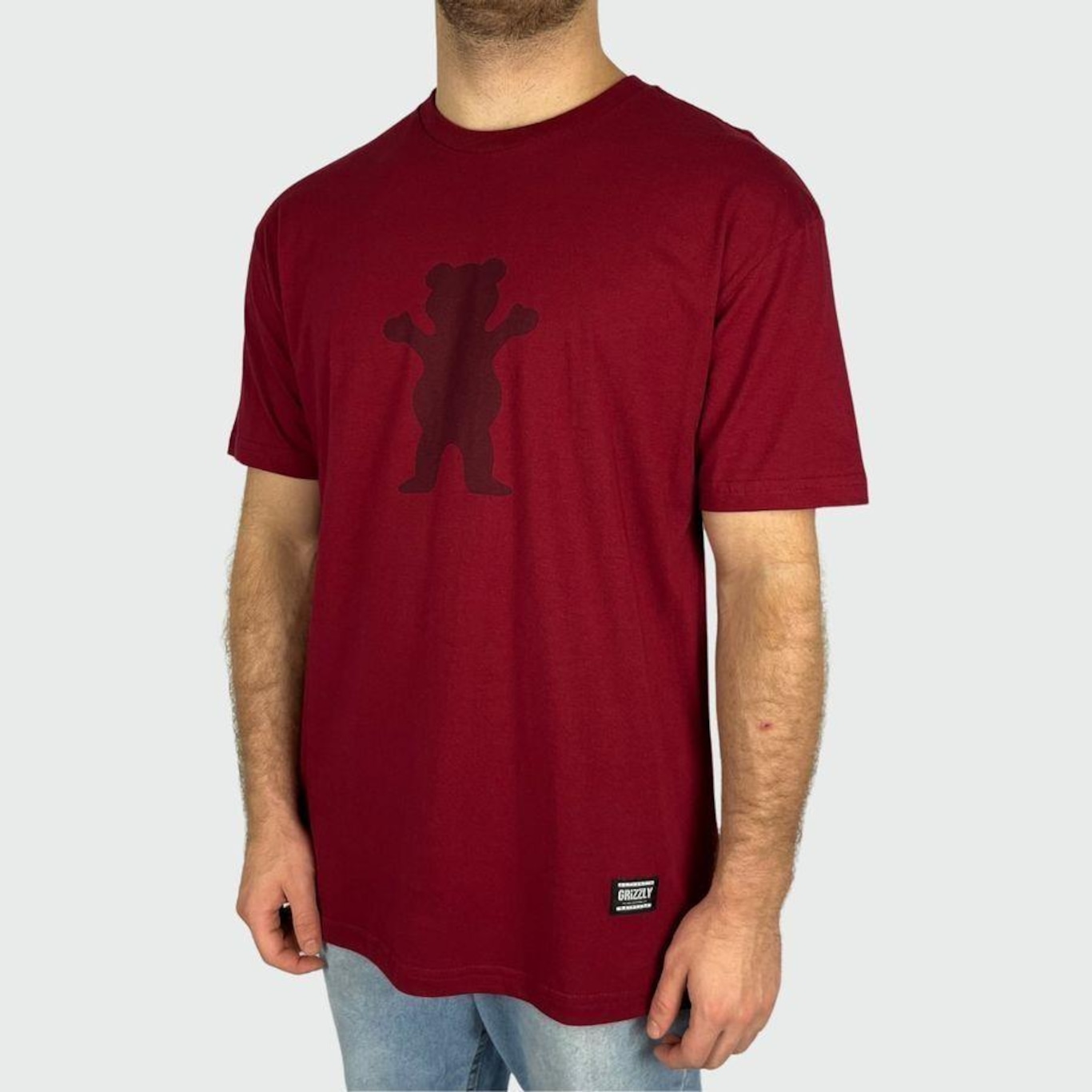 Camiseta Grizzly Og Bear Tee Burgundy - Masculina - Foto 2