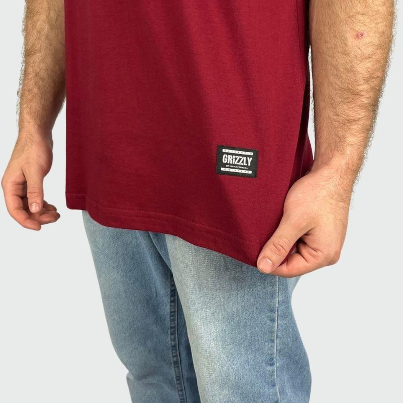 Camiseta Grizzly Og Bear Tee Burgundy - Masculina - Foto 3