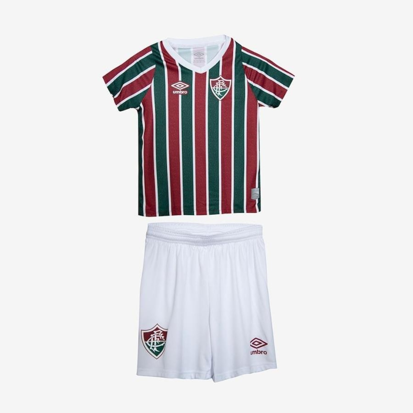 Kit Uniforme de Futebol do Fluminense Of. 1 2024 Clube Umbro - Infantil - Foto 1