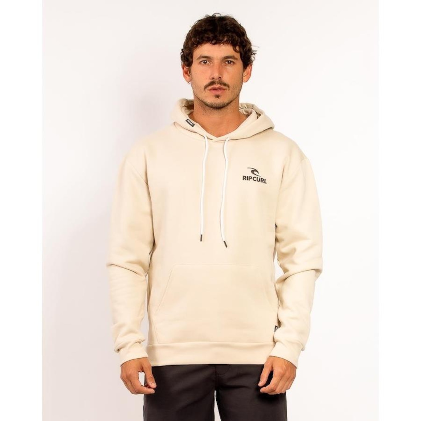 Blusão de Moletom Rip Curl Canguru Brand Stack Hood Vintage - Masculino - Foto 1