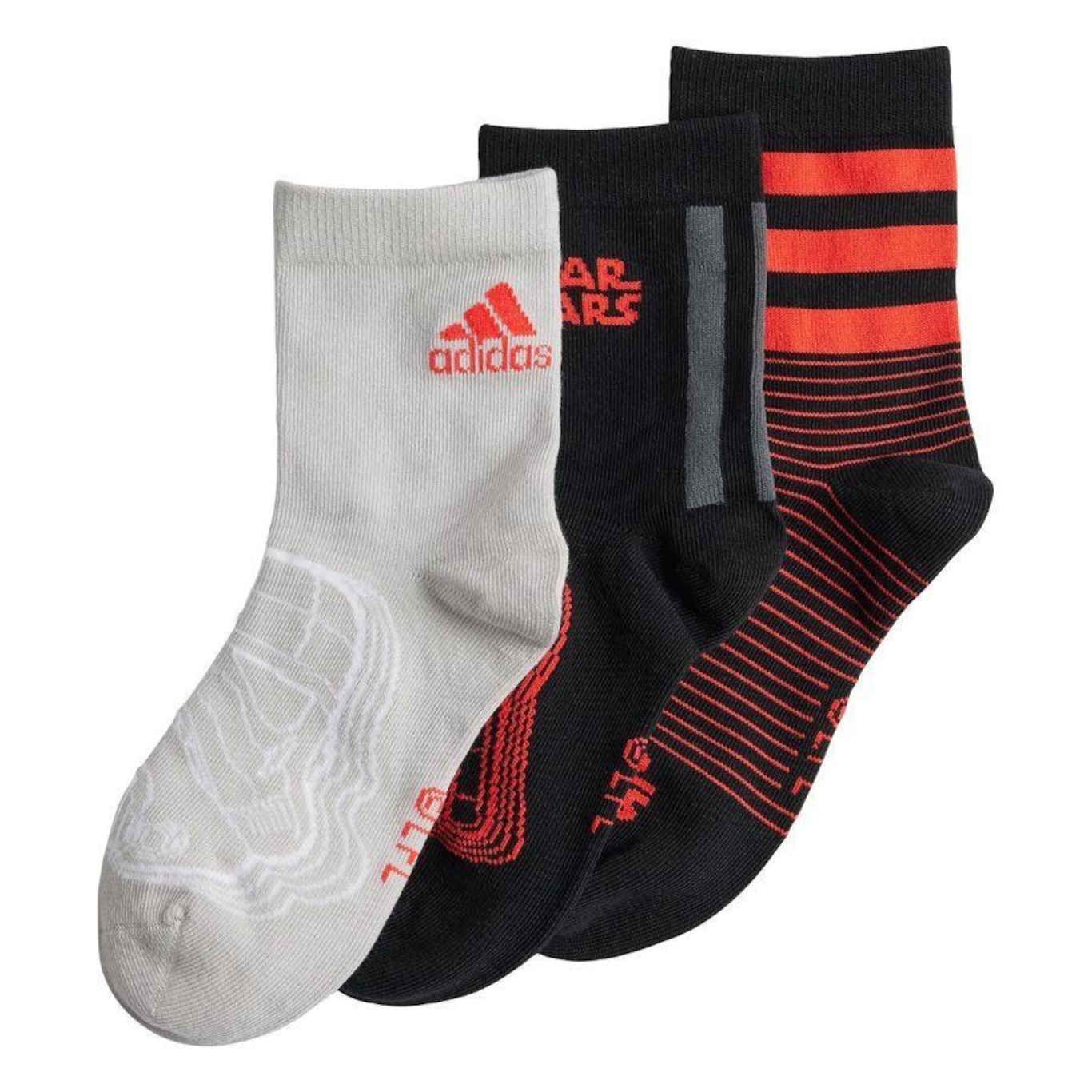 Kit de Meias Sapatilha adidas Star Wars com 3 Pares - Infantil - Foto 1