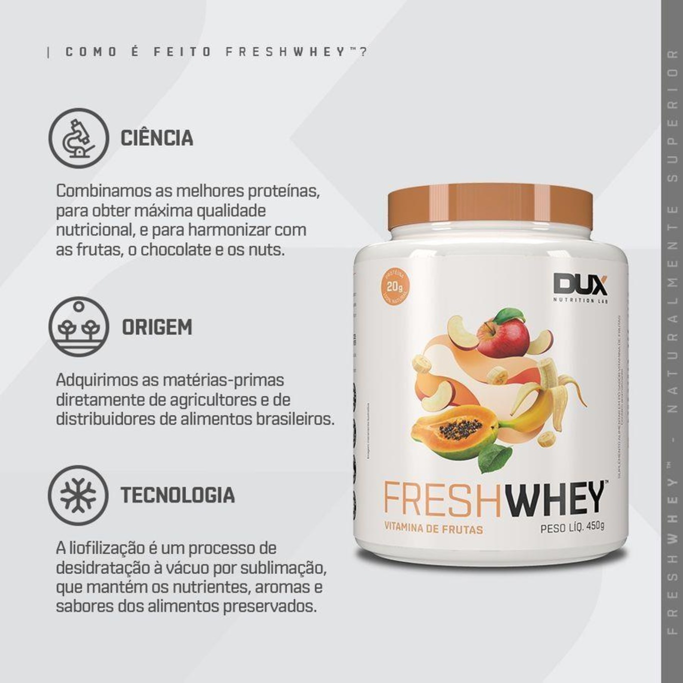 Freshwhey? Dux Nutrition Vitamina de Frutas - 450g - Foto 3